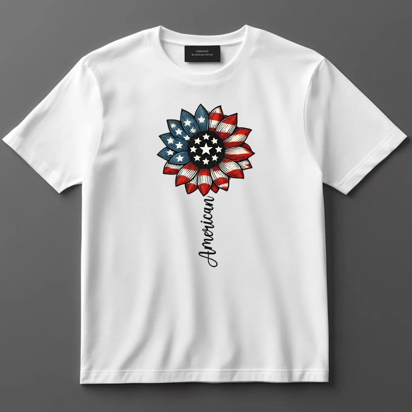 4th Of July DTF Transfer Iron On Heat Transfer - Ready to Press, American Flower DTF Transfer 7318