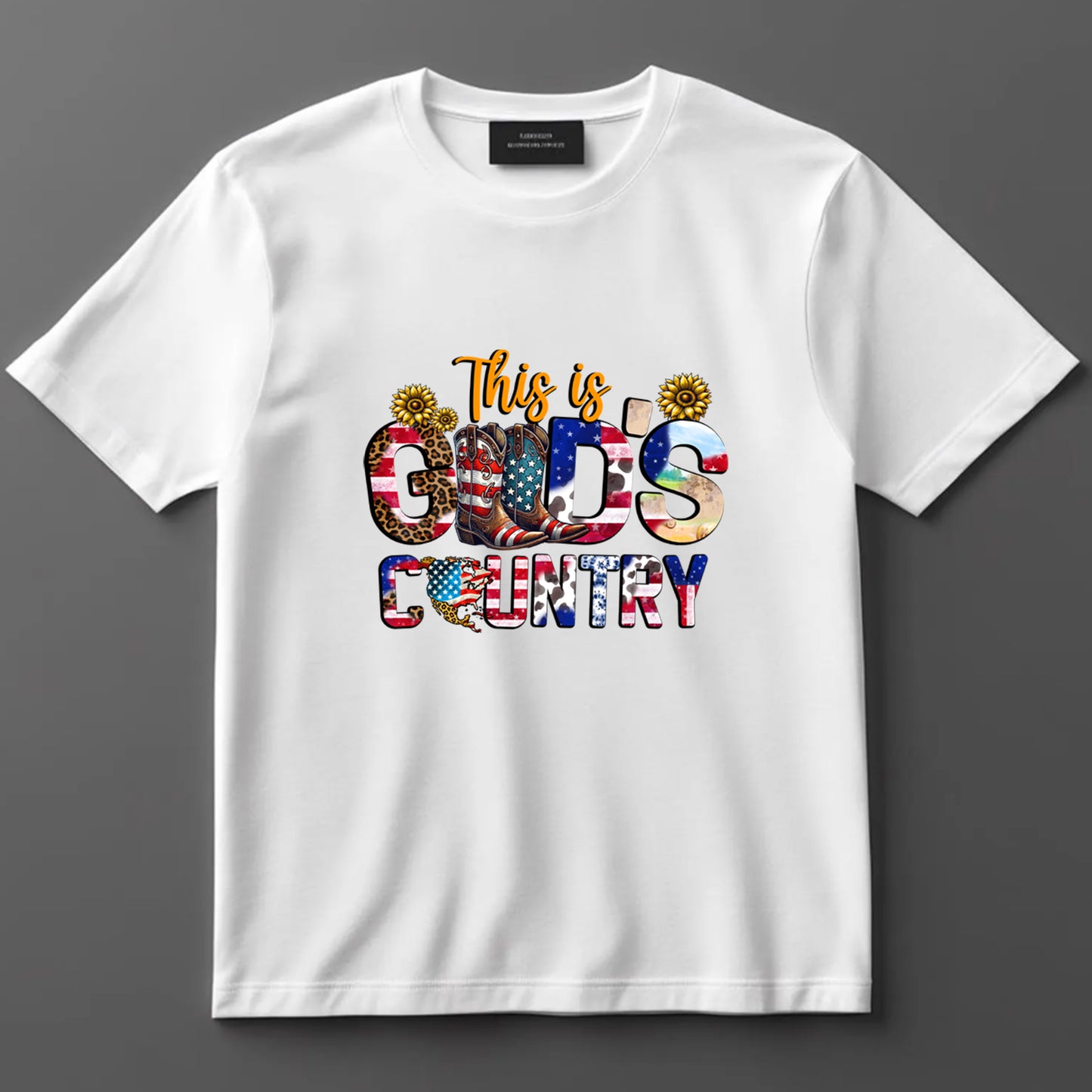 4th Of July DTF Transfer Iron On Heat Transfer - Ready to Press, This is God’s Country DTF Transfer 7323