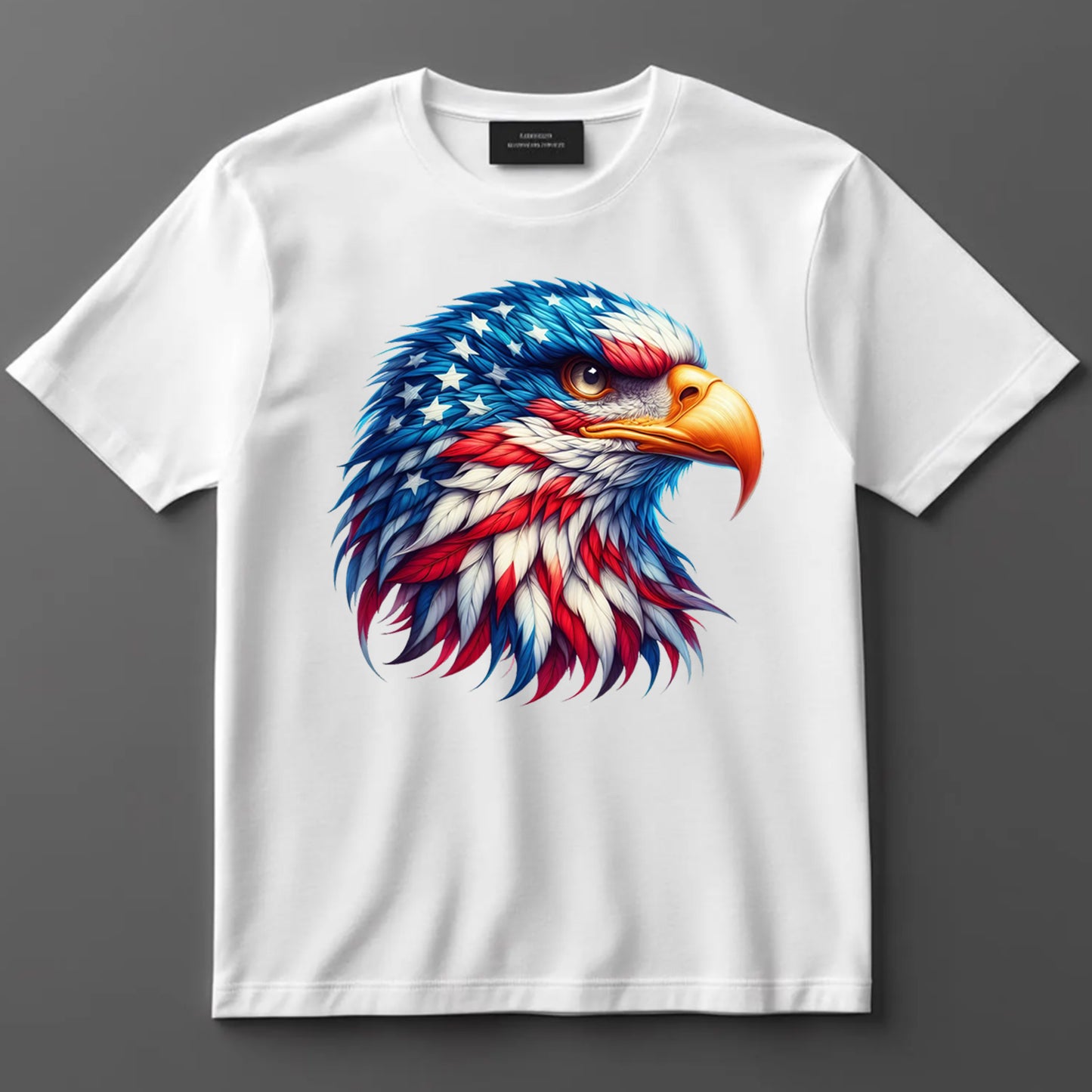 4th Of July DTF Transfer Iron On Heat Transfer - Ready to Press, Patriotic Eagle Head DTF Transfer 7328