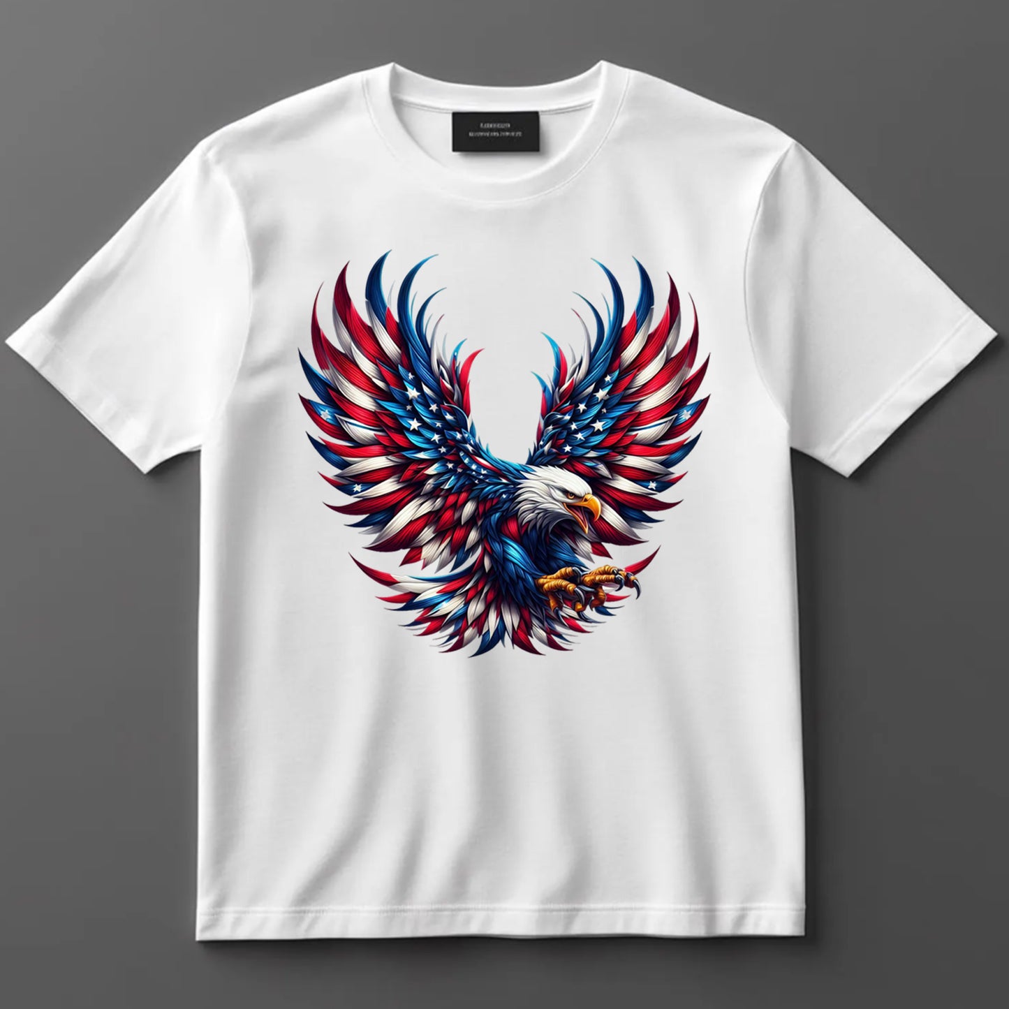 4th Of July DTF Transfer Iron On Heat Transfer - Ready to Press, Flying Patriotic Eagle DTF Transfer 7329