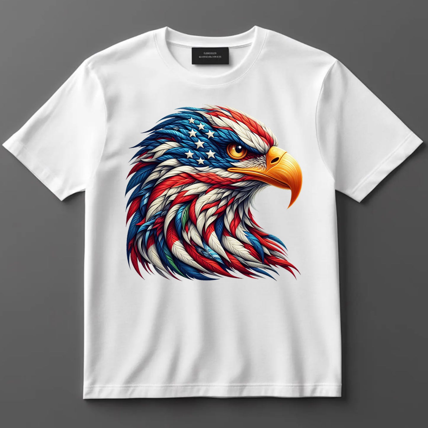 4th Of July DTF Transfer Iron On Heat Transfer - Ready to Press, American Flag Eagle Head DTF Transfer 7336