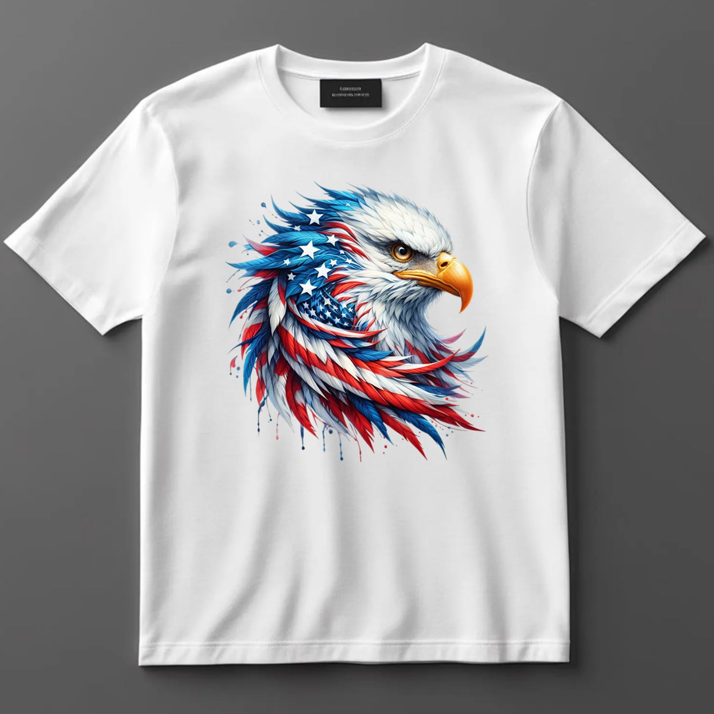 4th Of July DTF Transfer Iron On Heat Transfer - Ready to Press, American Flag Eagle Head DTF Transfer 7337
