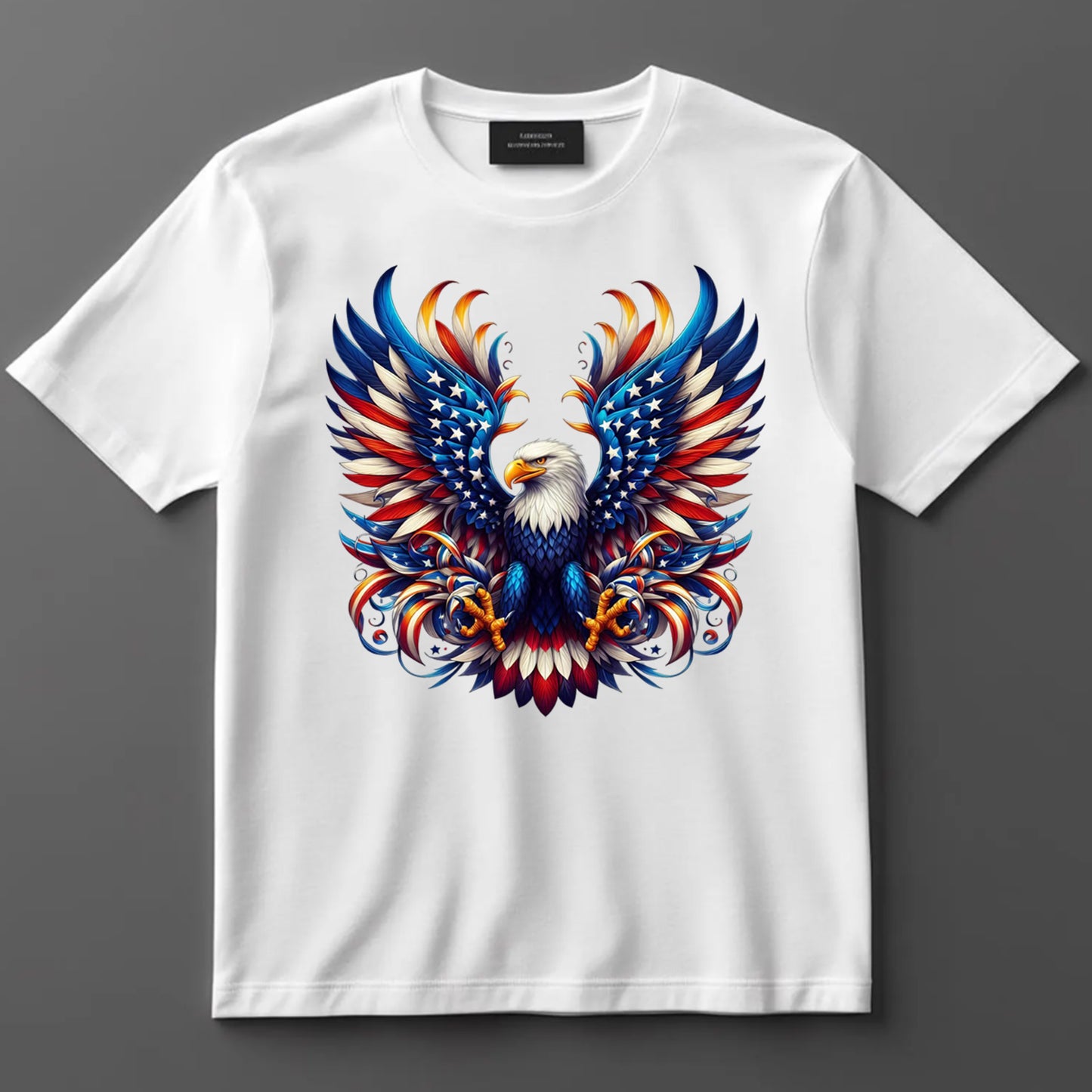 4th Of July DTF Transfer Iron On Heat Transfer - Ready to Press, American Flag Flying Eagle DTF Transfer 7338