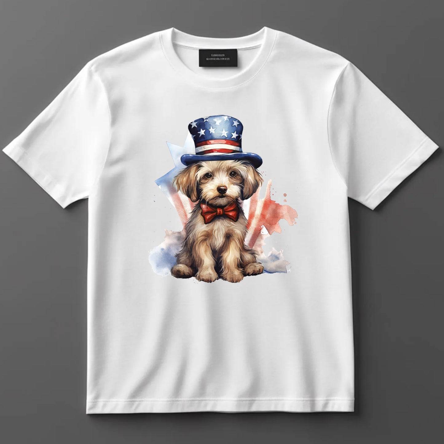 4th Of July DTF Transfer Iron On Heat Transfer - Ready to Press, Patriotic Puppy DTF Transfer 7343