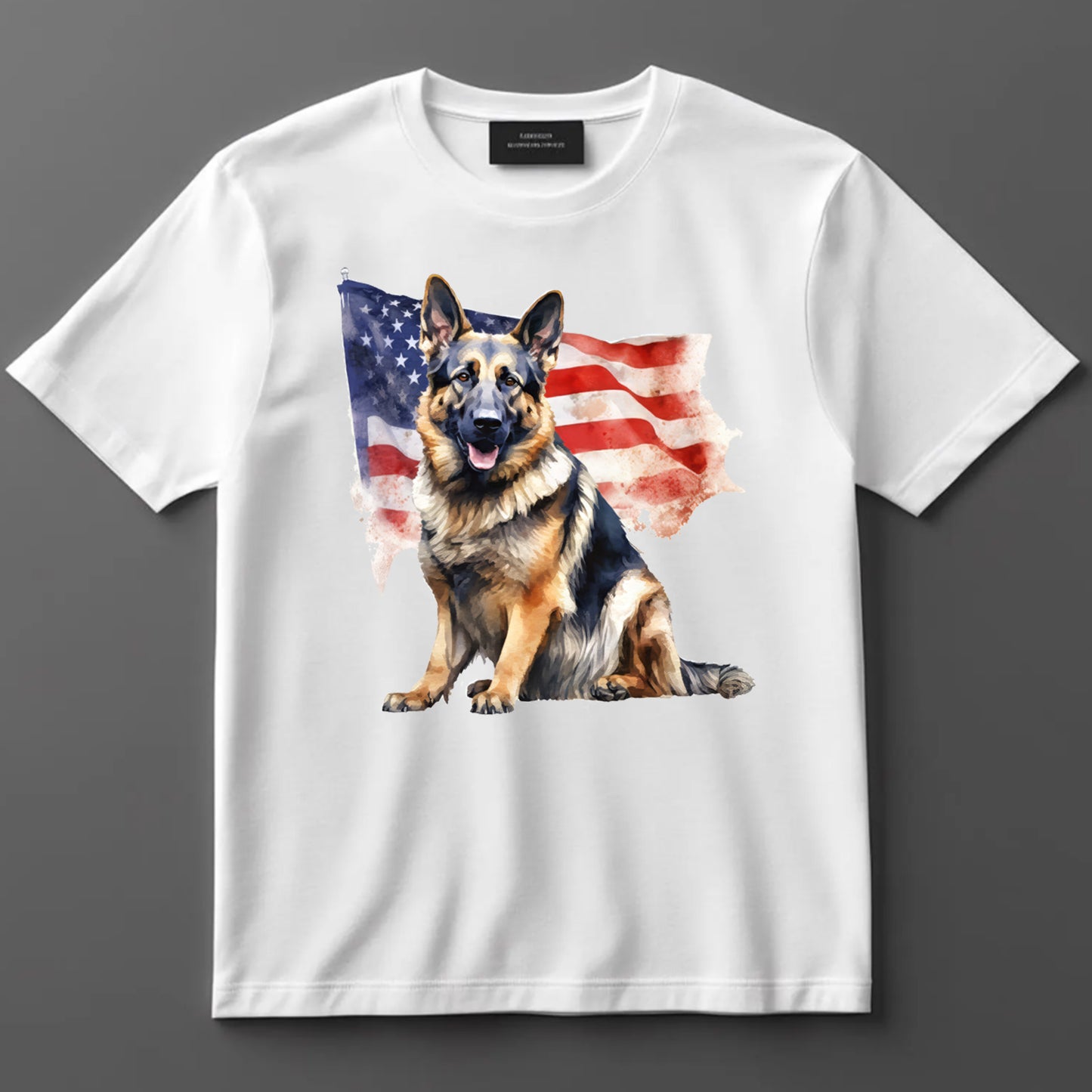 4th Of July DTF Transfer Iron On Heat Transfer - Ready to Press, Patriotic German Shepard DTF Transfer 7347