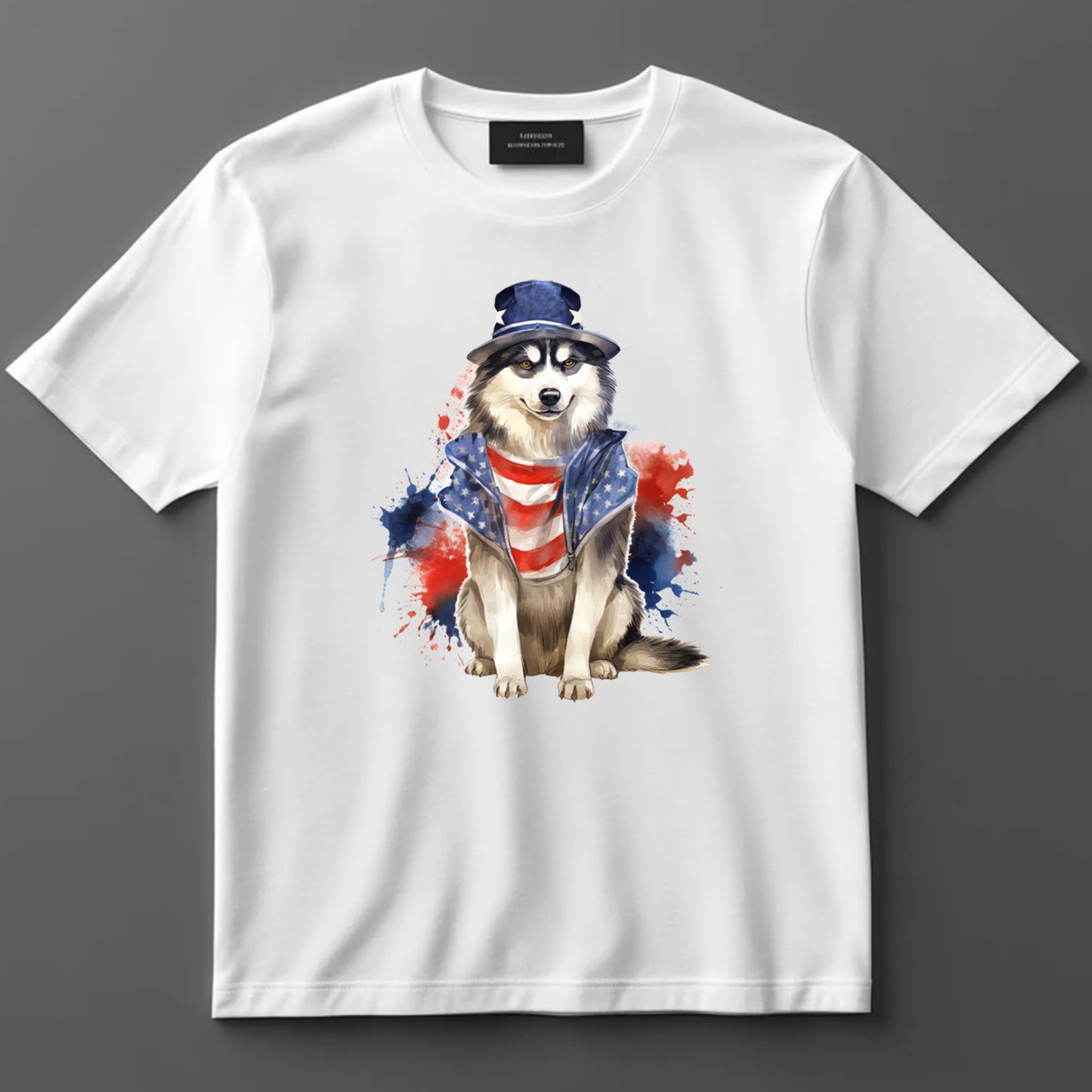 4th Of July DTF Transfer Iron On Heat Transfer - Ready to Press, Patriotic Husky DTF Transfer 7352