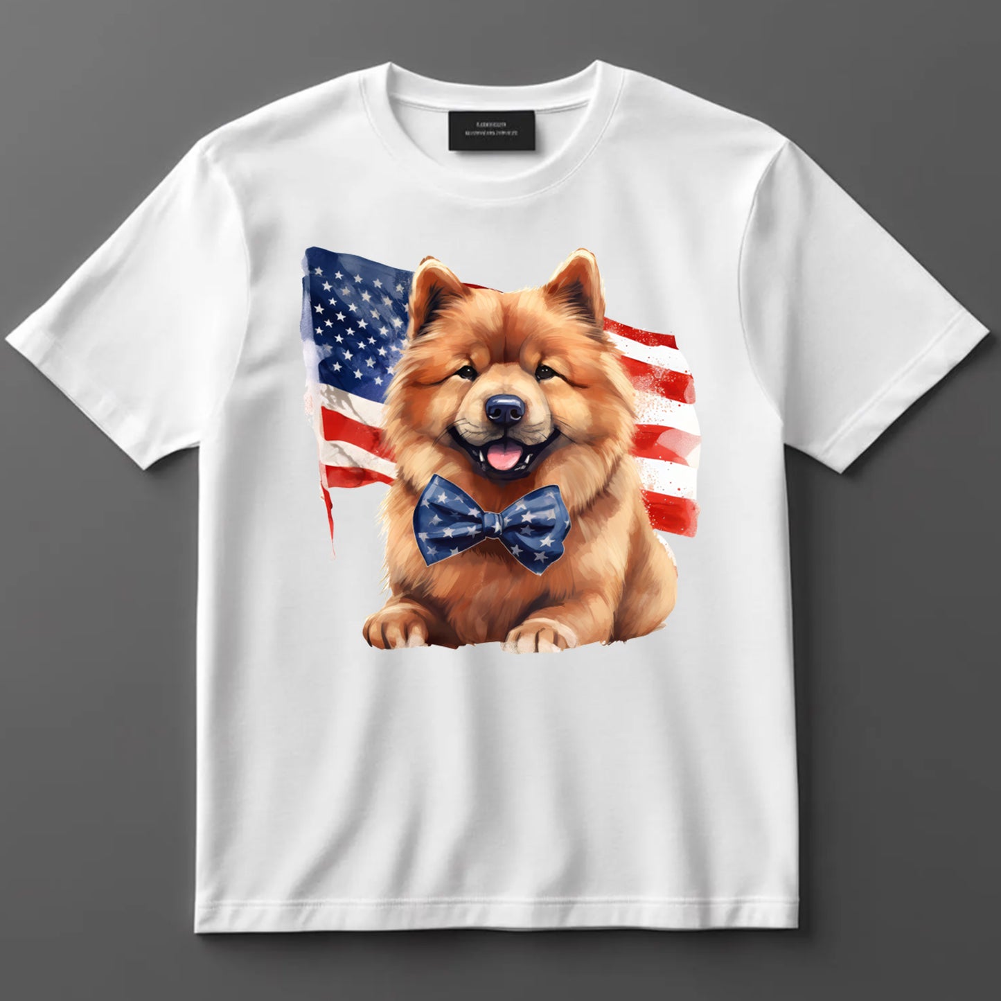 4th Of July DTF Transfer Iron On Heat Transfer - Ready to Press, Patriotic Chow Chow DTF Transfer 7359