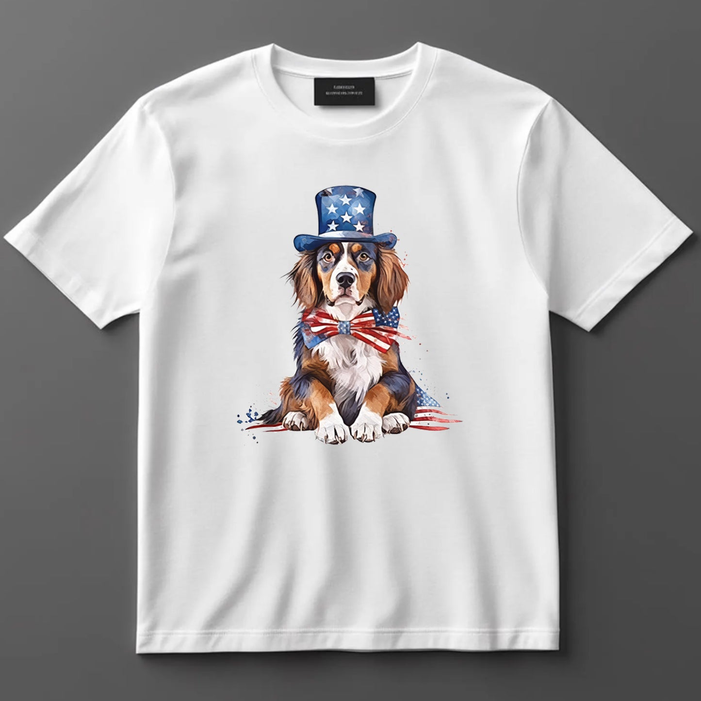 4th Of July DTF Transfer Iron On Heat Transfer - Ready to Press, Patriotic Dog DTF Transfer 7361