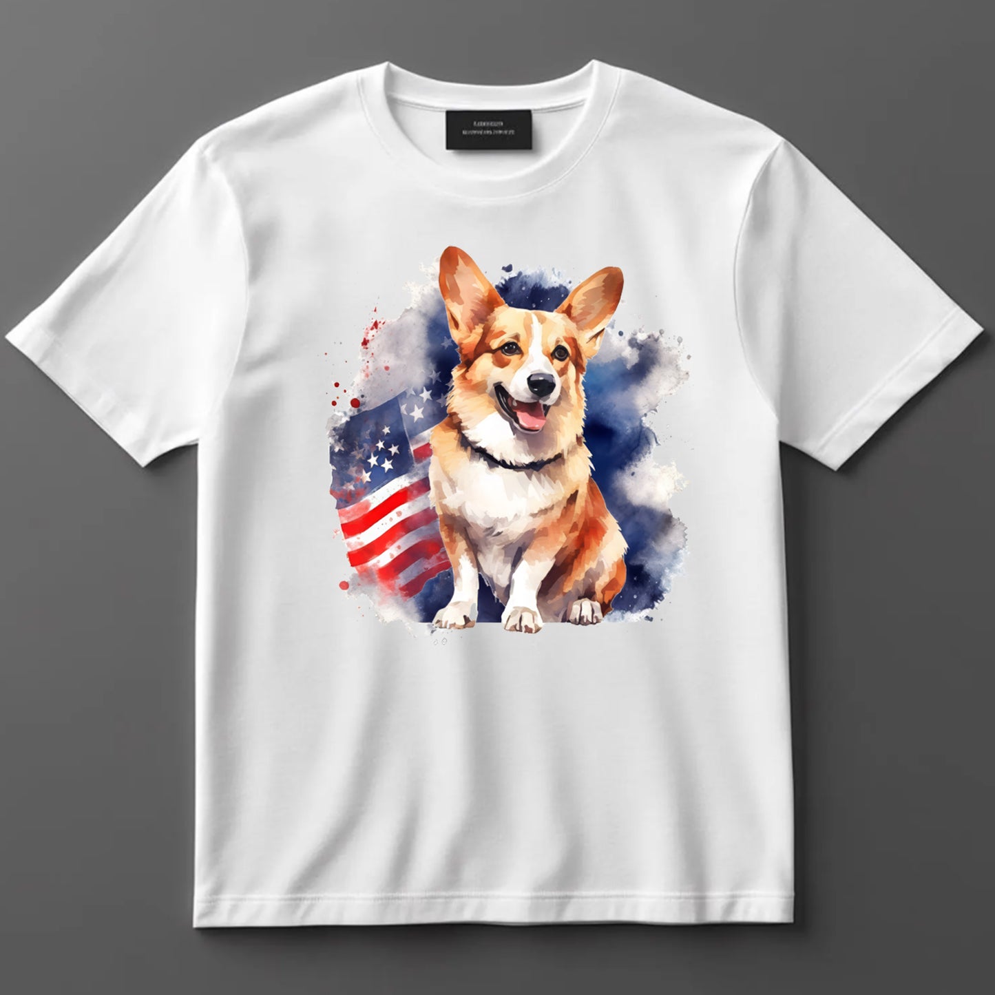 4th Of July DTF Transfer Iron On Heat Transfer - Ready to Press, Patriotic Corgi DTF Transfer 7364
