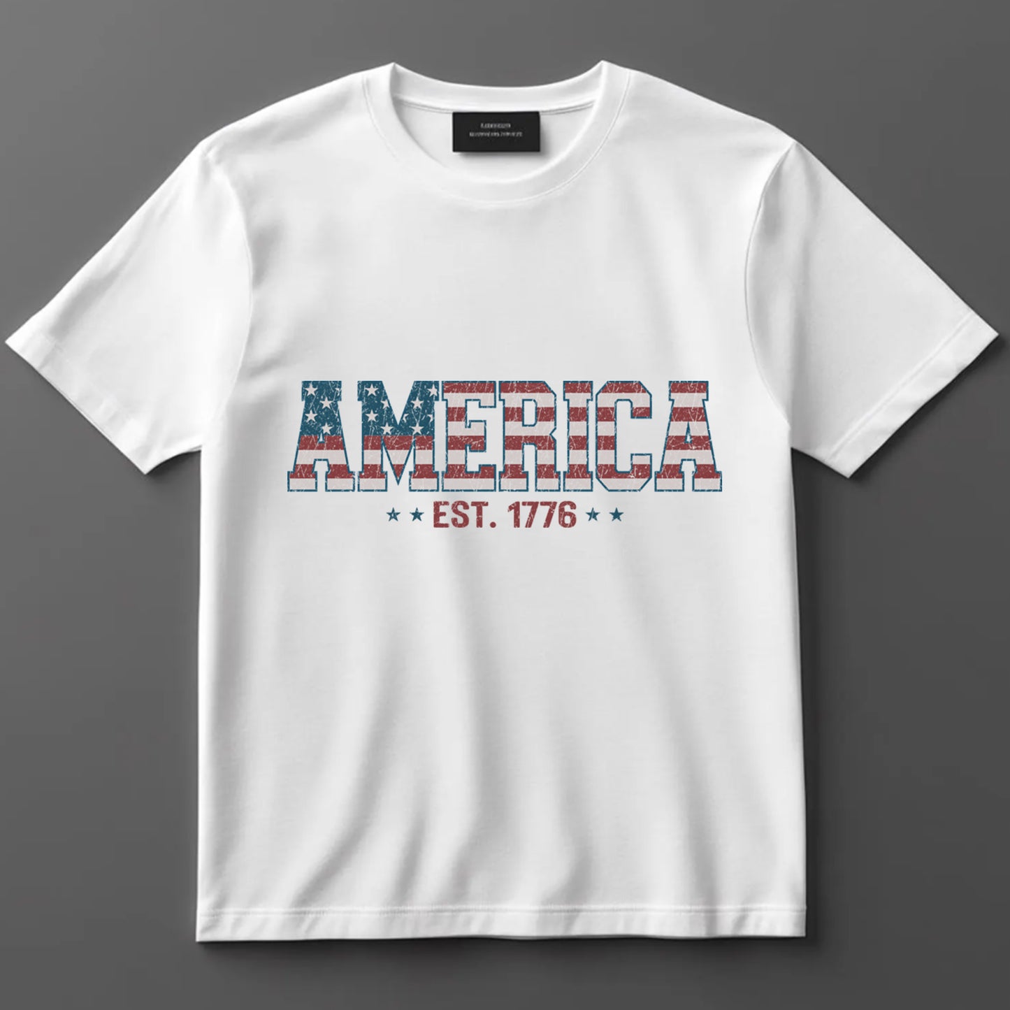 4th Of July DTF Transfer Iron On Heat Transfer - Ready to Press, America Est. 1776 DTF Transfer 7374
