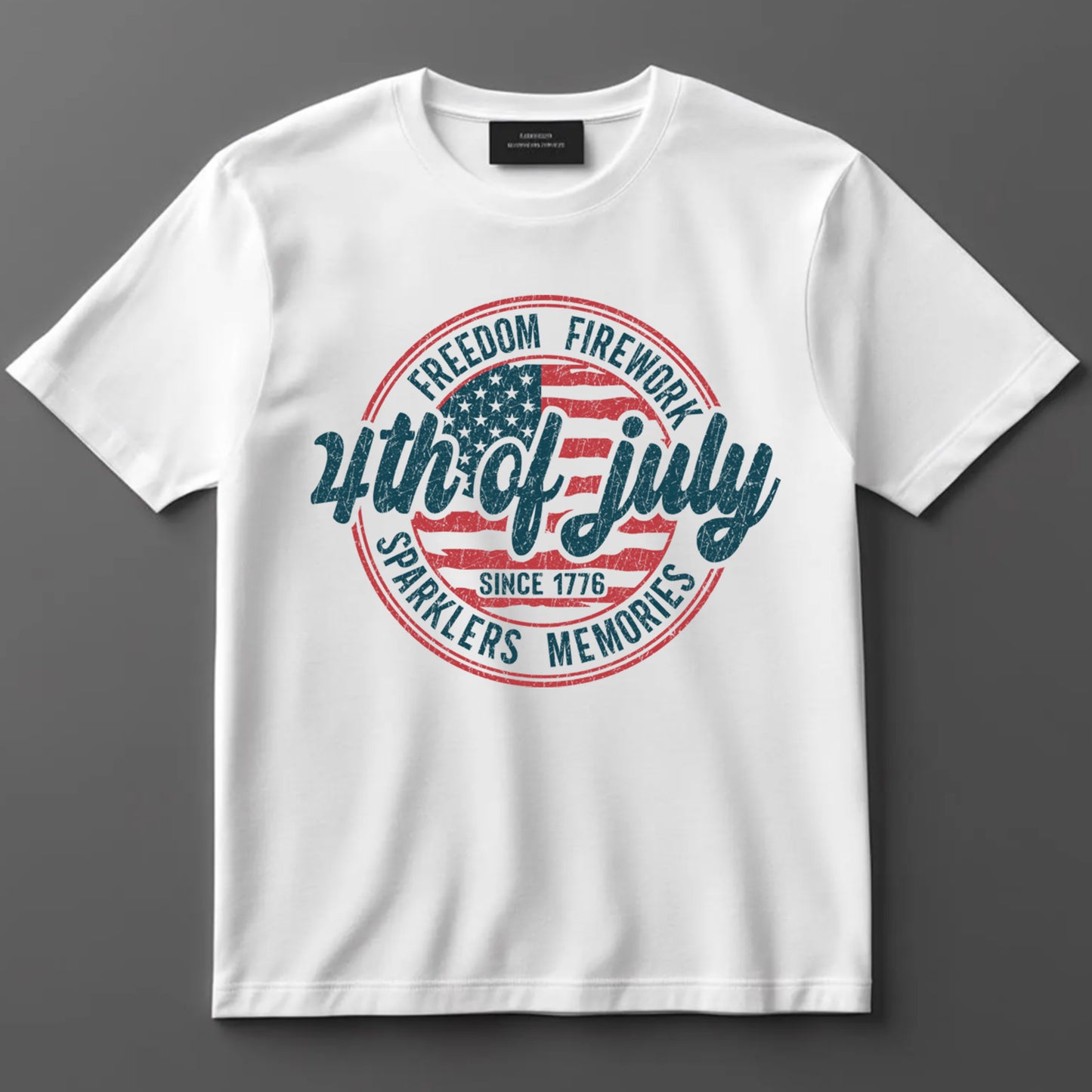 4th Of July DTF Transfer Iron On Heat Transfer - Ready to Press, Retro American Flag Stamp DTF Transfer 7377