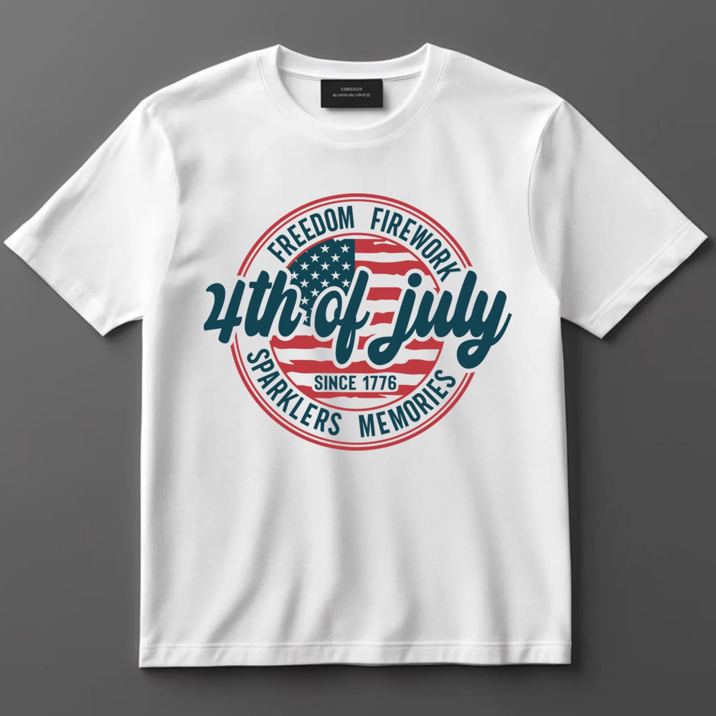 4th Of July DTF Transfer Iron On Heat Transfer - Ready to Press, Retro American Flag Stamp DTF Transfer 7378