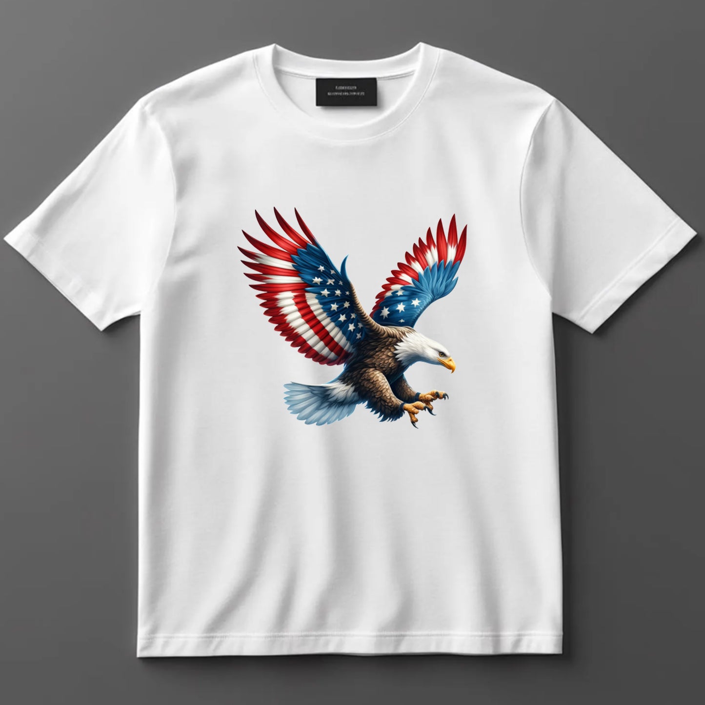4th Of July DTF Transfer Iron On Heat Transfer - Ready to Press, Soaring Patriotic Eagle DTF Transfer 7383