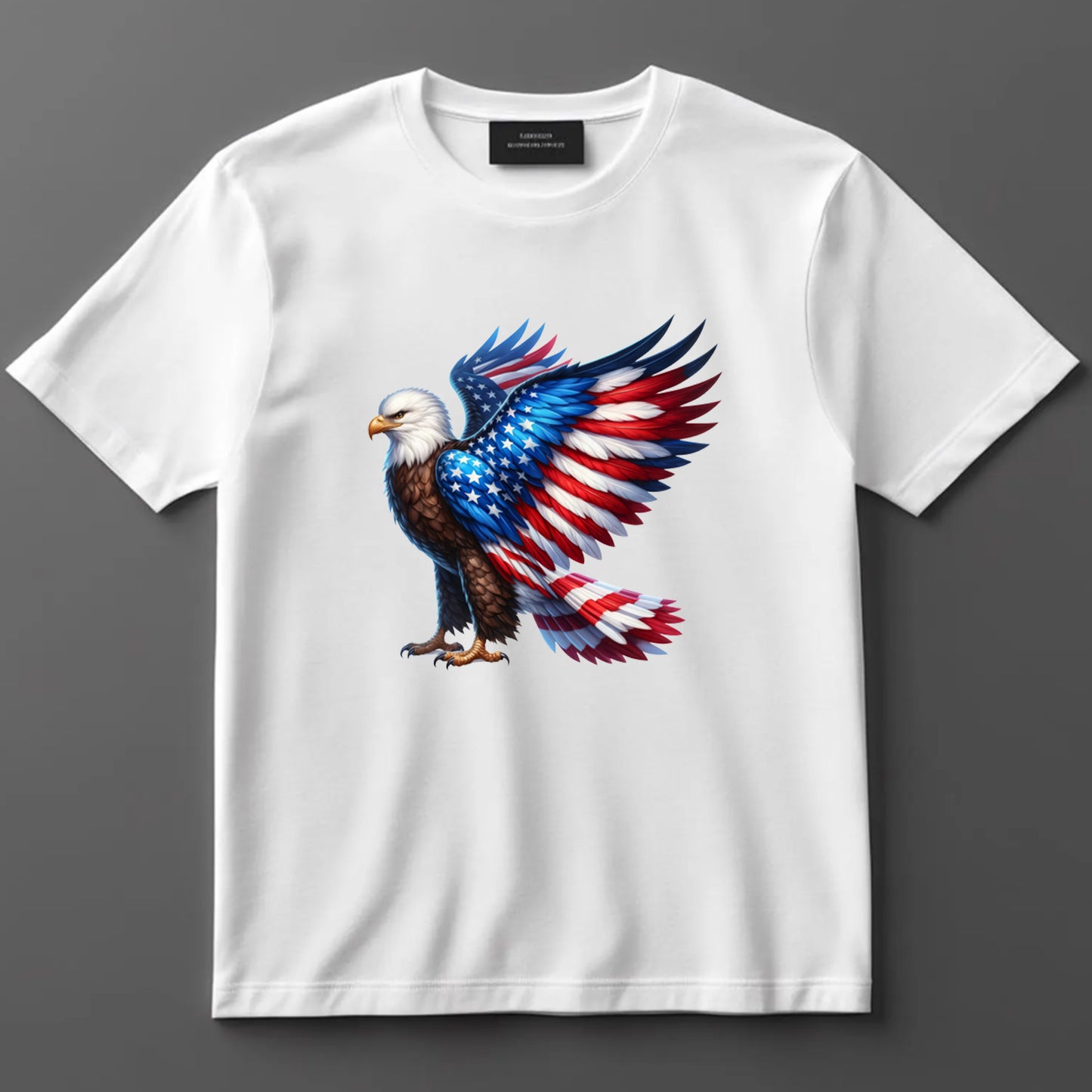 4th Of July DTF Transfer Iron On Heat Transfer - Ready to Press, Patriotic Flag Wings Eagle DTF Transfer 7387