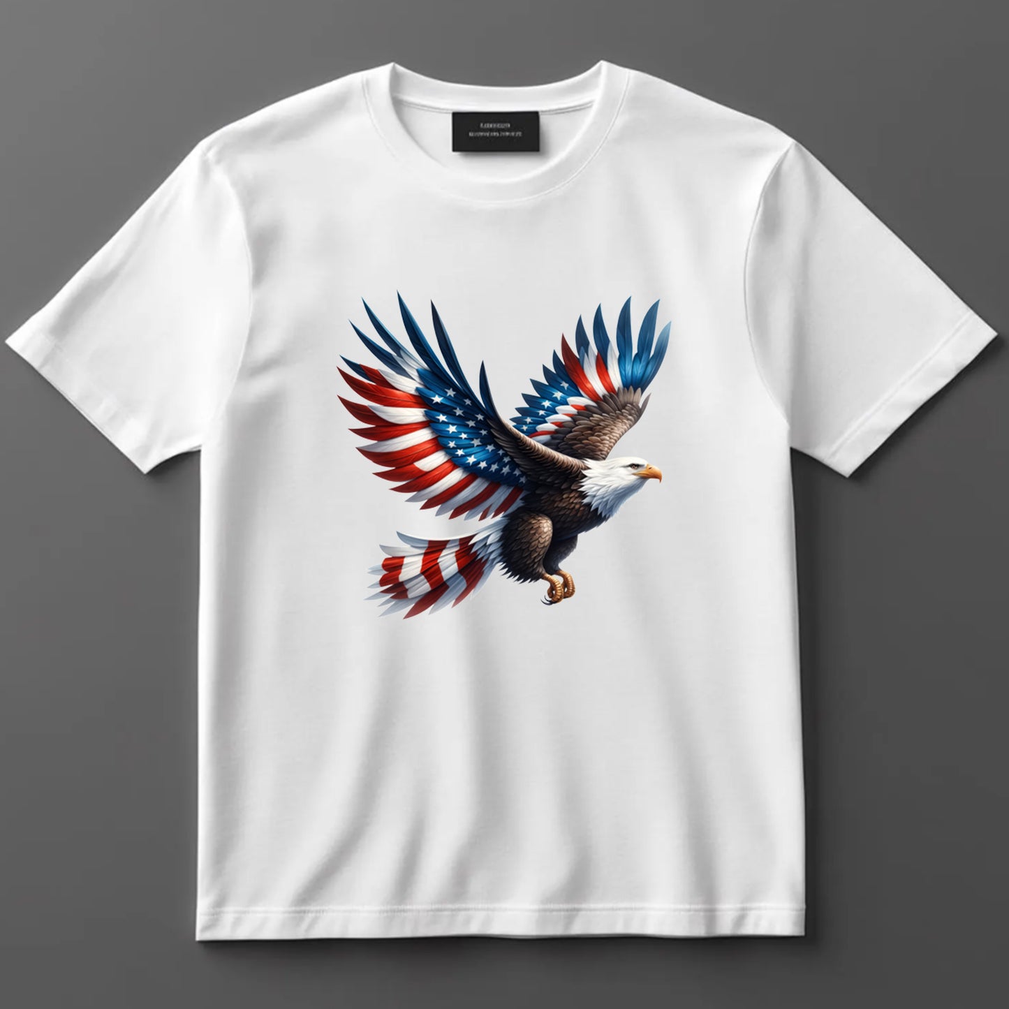 4th Of July DTF Transfer Iron On Heat Transfer - Ready to Press, Patriotic Flying Eagle DTF Transfer 7388