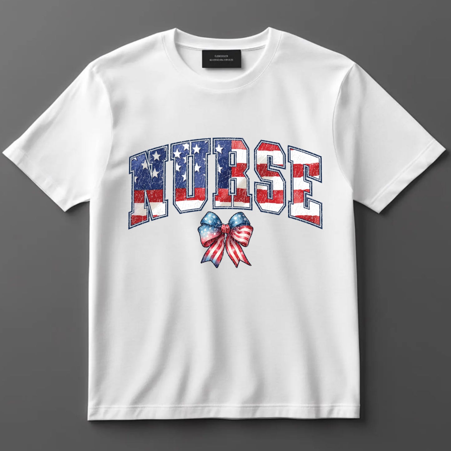 4th Of July DTF Transfer Iron On Heat Transfer - Ready to Press, Patriotic Nurse DTF Transfer 7396