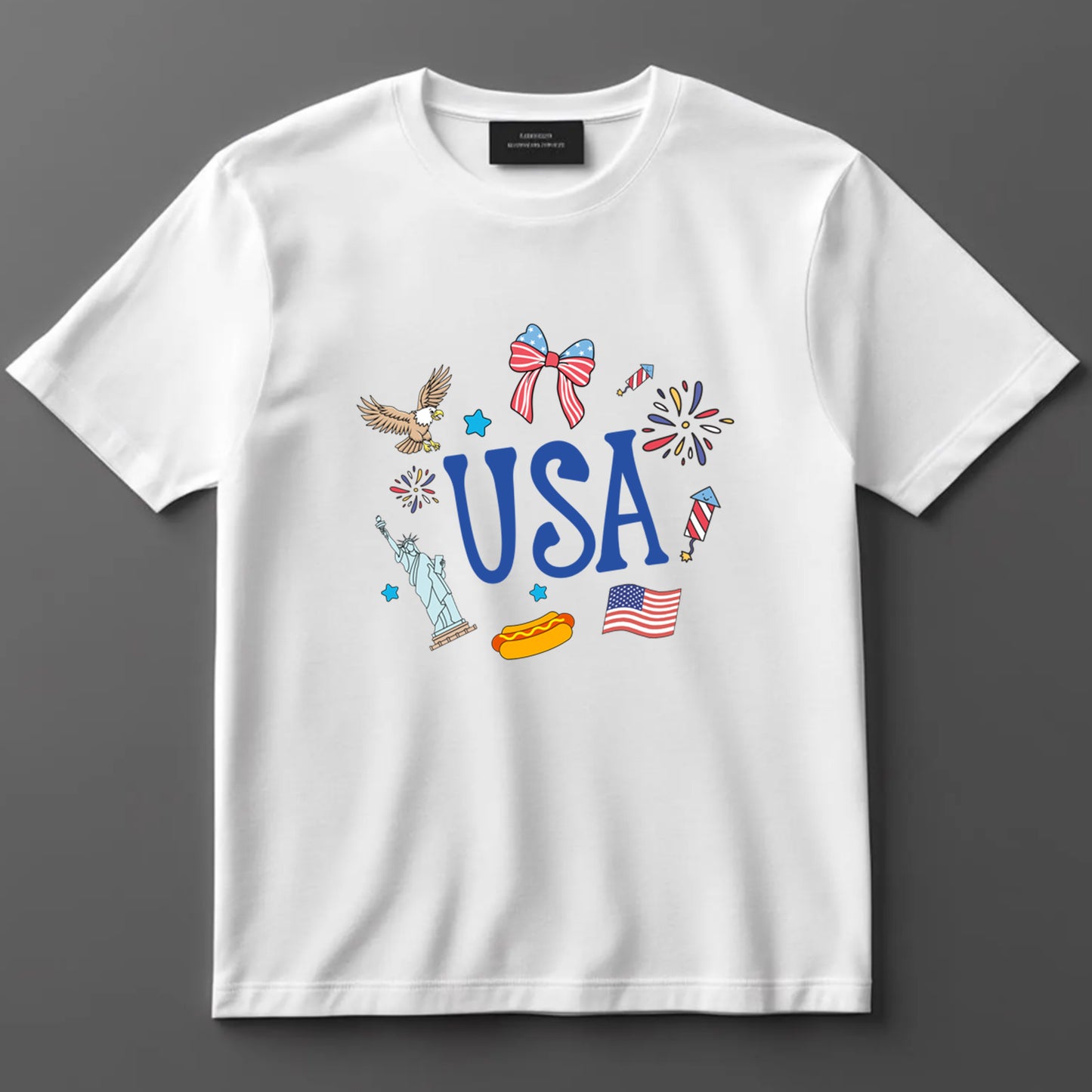4th Of July DTF Transfer Iron On Heat Transfer - Ready to Press, USA Icon Collage DTF Transfer 7422