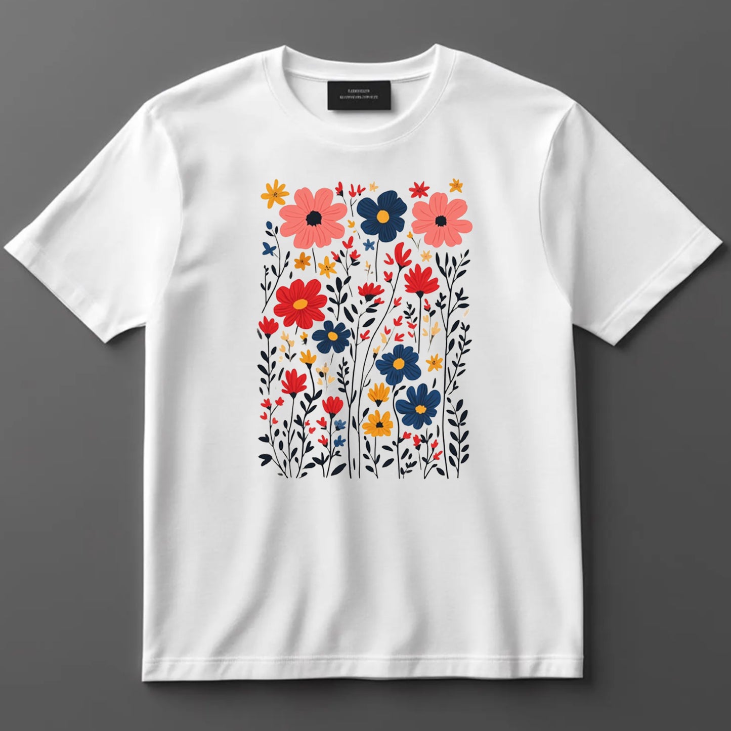 4th Of July DTF Transfer Iron On Heat Transfer - Ready to Press, Patriotic Wildflowers DTF Transfer 7433