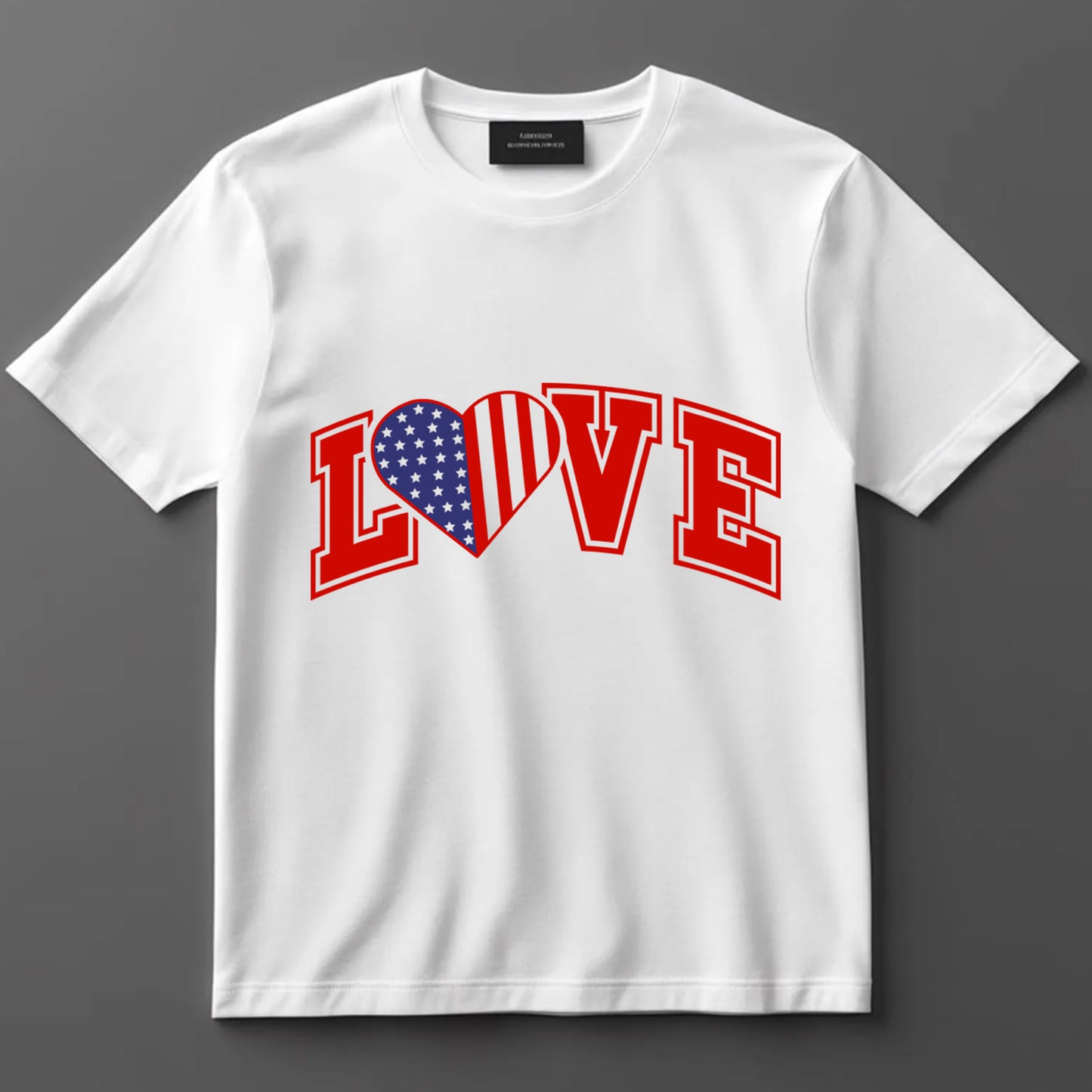 4th Of July DTF Transfer Iron On Heat Transfer - Ready to Press, LOVE American Flag DTF Transfer 7434