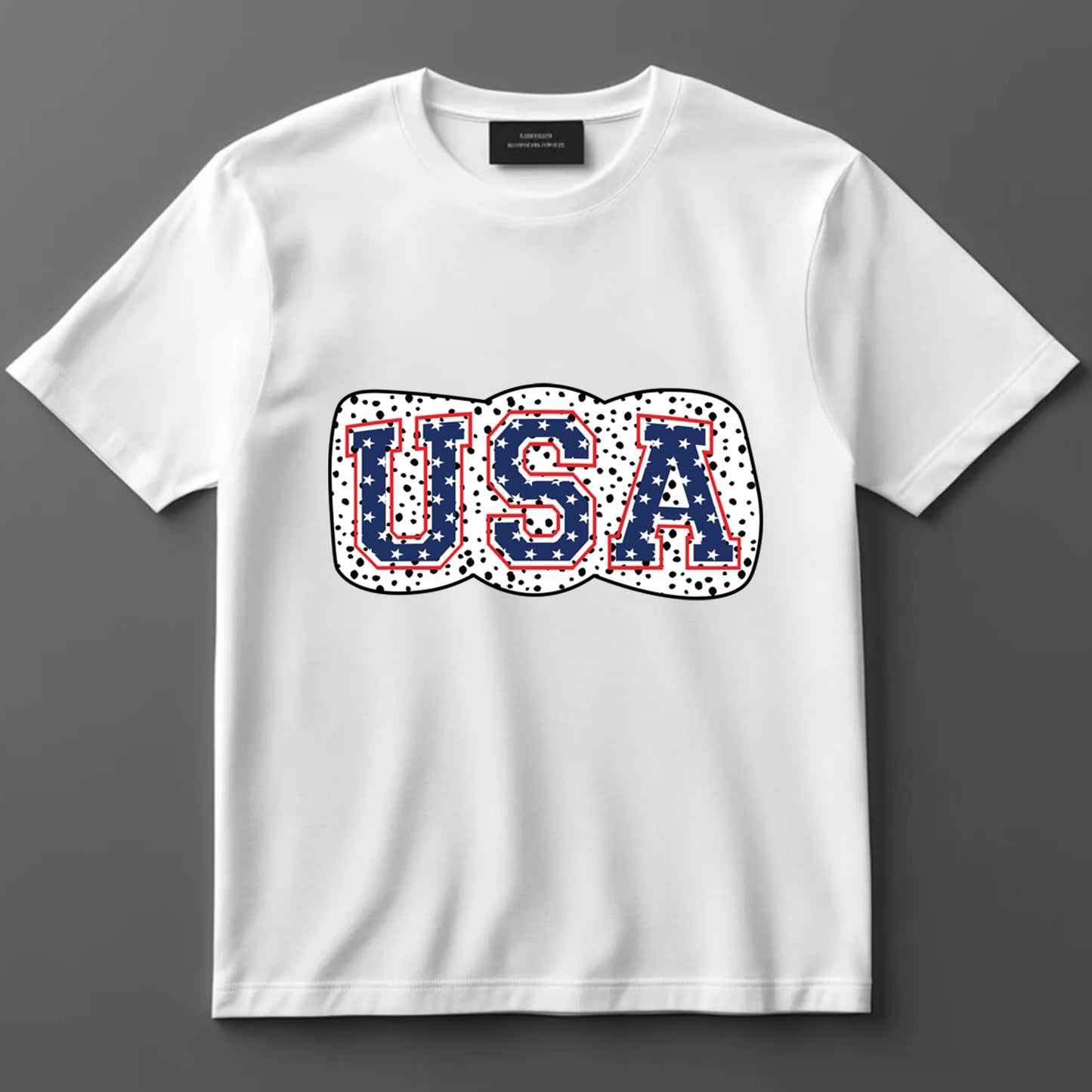 4th Of July DTF Transfer Iron On Heat Transfer - Ready to Press, USA Polka Dot Bow DTF Transfer 7681