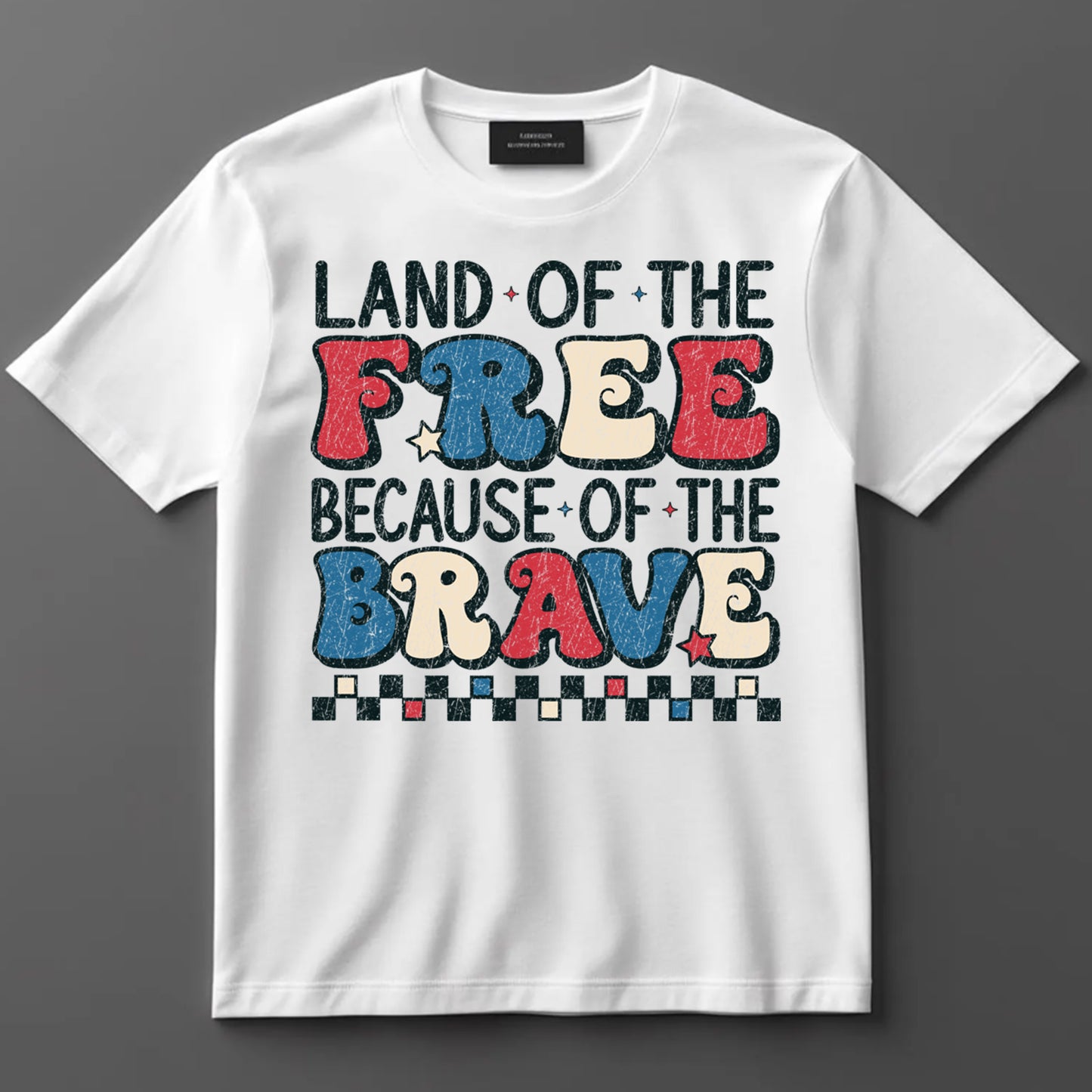 4th Of July DTF Transfer Iron On Heat Transfer - Ready to Press, Land of the Free Because of the Brave DTF Transfer 7718