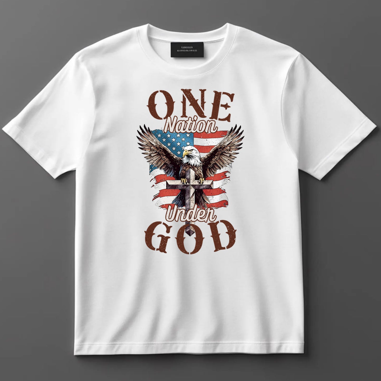 4th Of July DTF Transfer Iron On Heat Transfer - Ready to Press, One Nation Under God DTF Transfer 7741