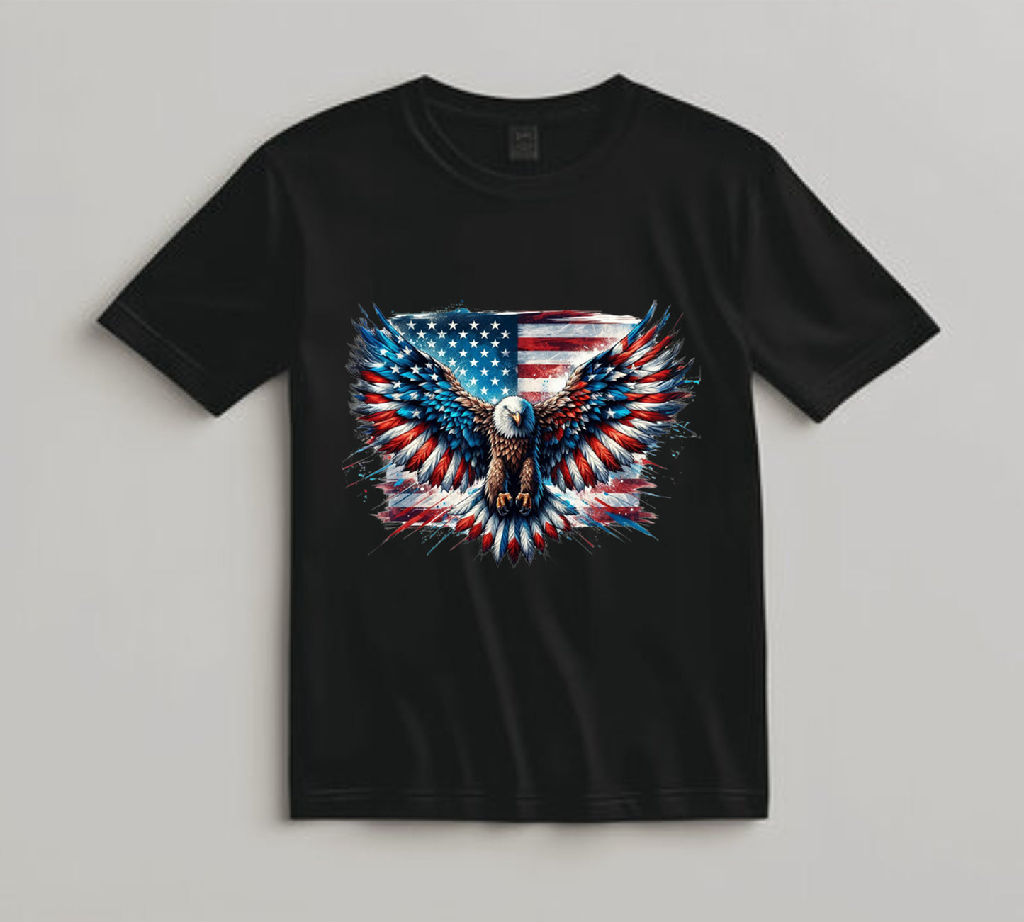 4th Of July DTF Transfer Iron On Heat Transfer - Ready to Press, Patriotic Eagle with American Flag DTF Transfer 7831