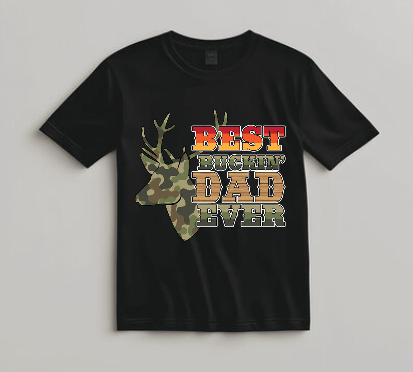Hunting DTF Transfer Iron On Heat Transfer - Ready to Press, Best Buckin’ Dad Ever DTF Transfer 7989