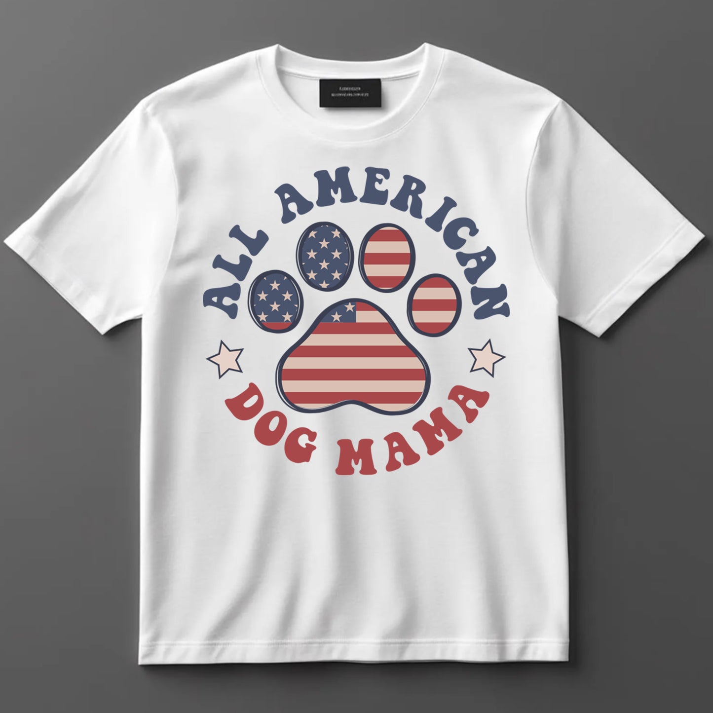 4th Of July DTF Transfer Iron On Heat Transfer - Ready to Press, All American Paw Print DTF Transfer 8084
