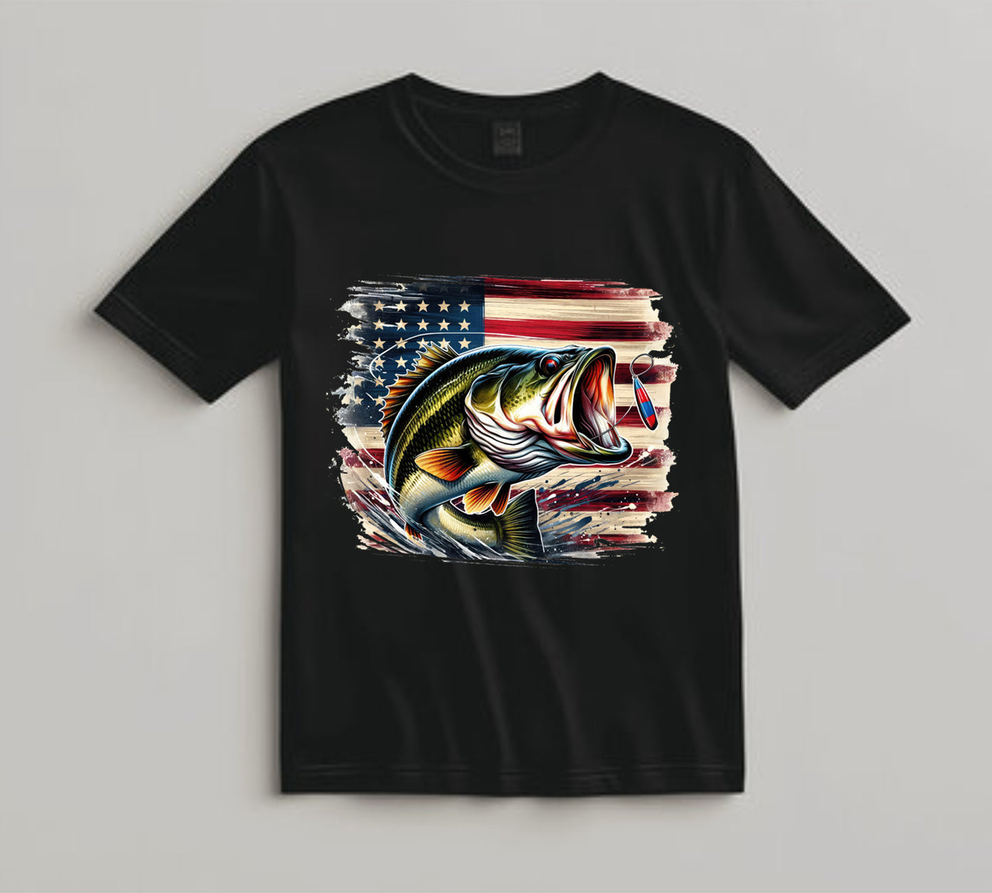 4th Of July DTF Transfer Iron On Heat Transfer - Ready to Press, Patriotic Bass DTF Transfer 8103