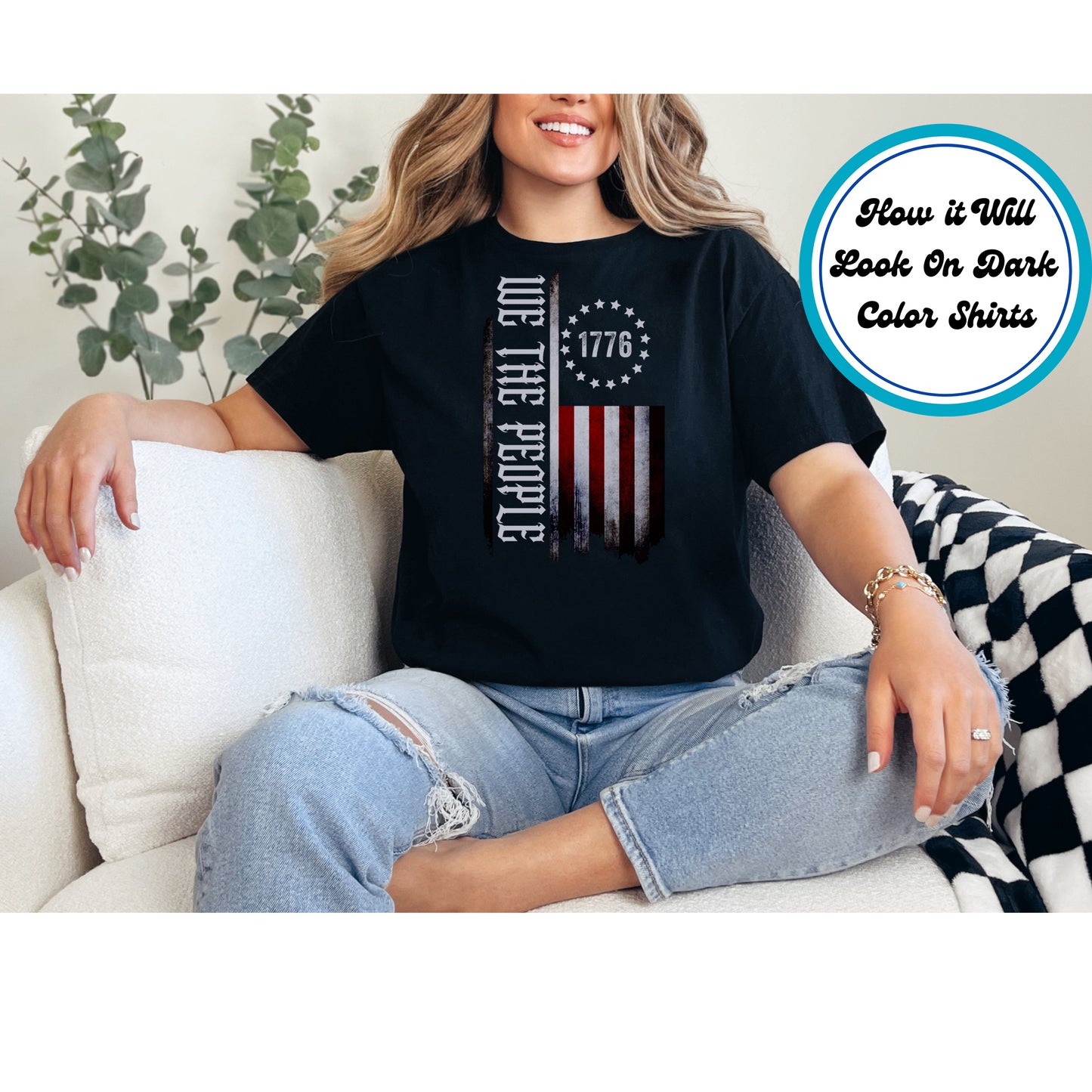 4th Of July DTF Transfer Iron On Heat Transfer - Ready to Press, We The People 1776 DTF Transfer 8178