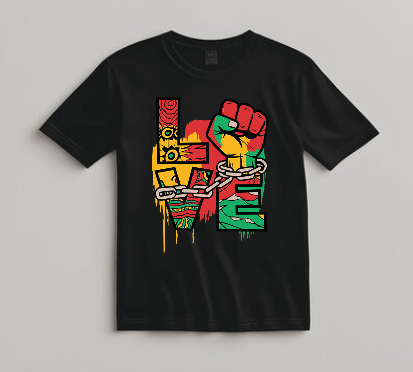 Juneteenth DTF Transfer Iron On Heat Transfer - Ready to Press, LOVE with Raised Fist DTF Transfer 8217