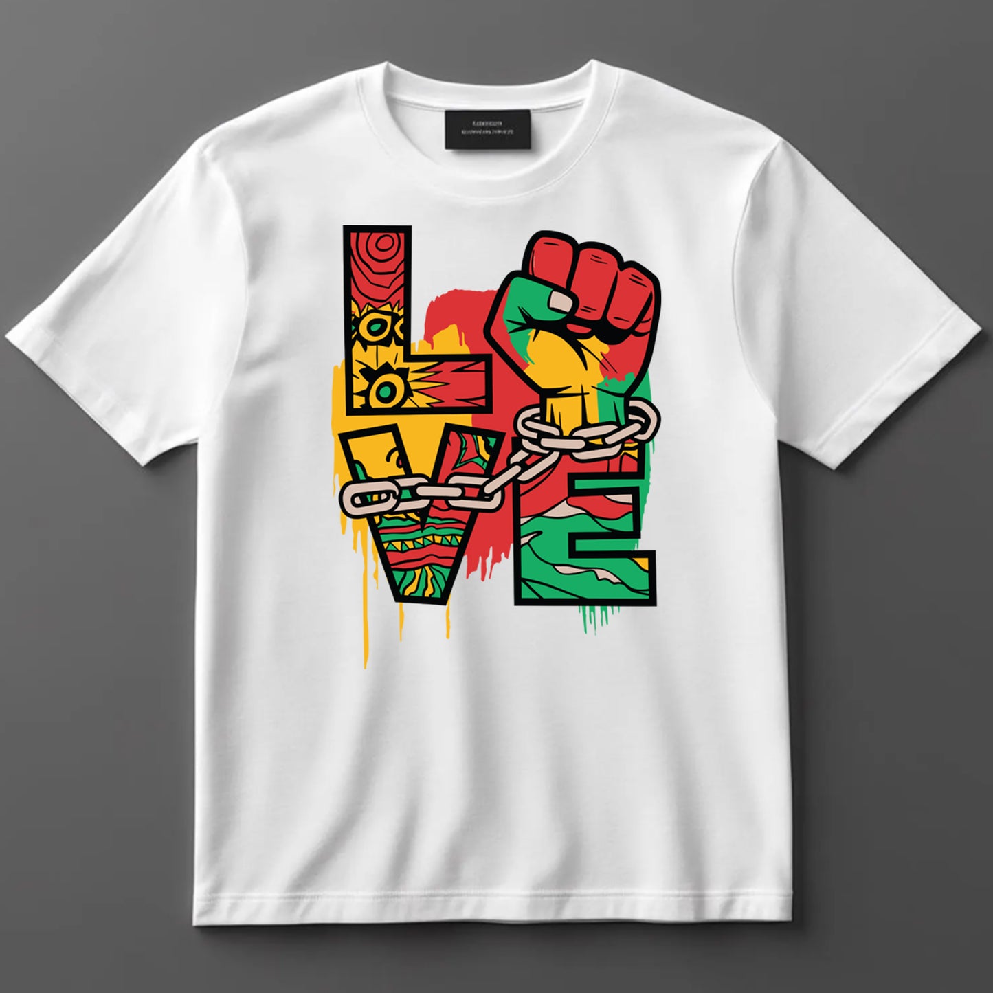 Juneteenth DTF Transfer Iron On Heat Transfer - Ready to Press, LOVE with Raised Fist DTF Transfer 8217