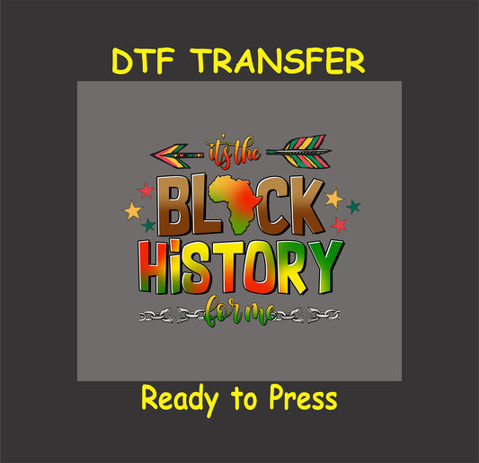 Black History DTF transfer with Africa map, arrows, and chain.