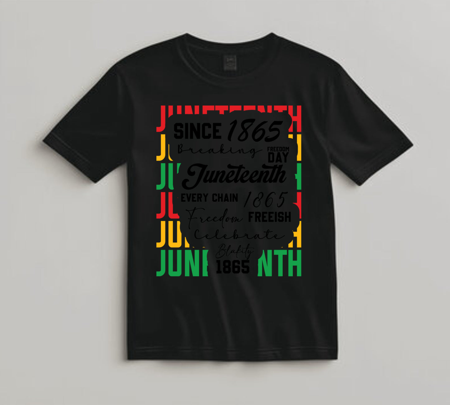 Juneteenth DTF Transfer Iron On Heat Transfer - Ready to Press, Juneteenth Word Collage DTF Transfer 8276