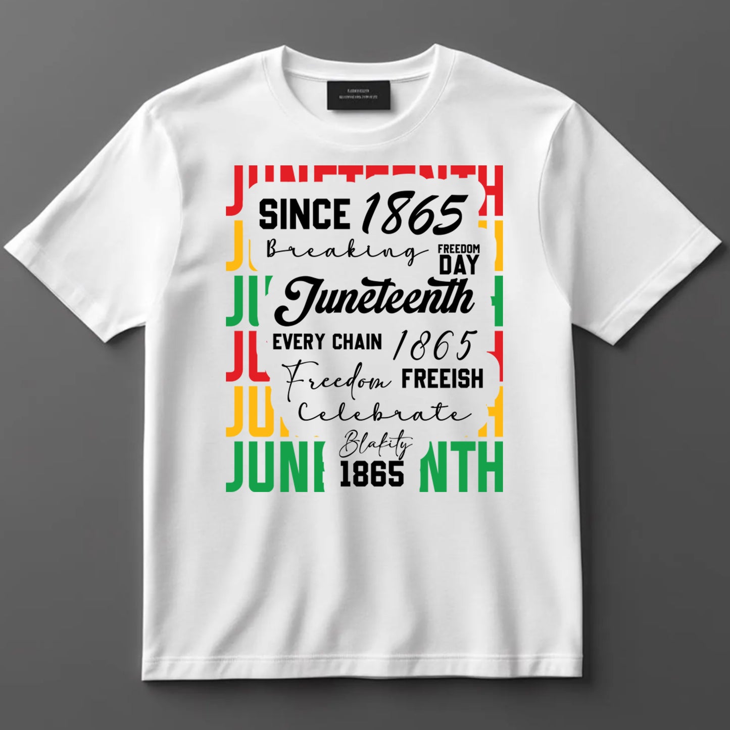 Juneteenth DTF Transfer Iron On Heat Transfer - Ready to Press, Juneteenth Word Collage DTF Transfer 8276