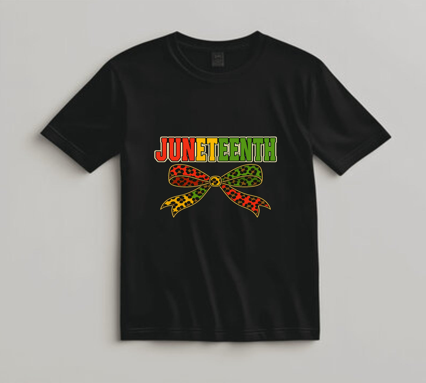 Juneteenth DTF Transfer Iron On Heat Transfer - Ready to Press, Juneteenth Leopard Bow DTF Transfer 8296
