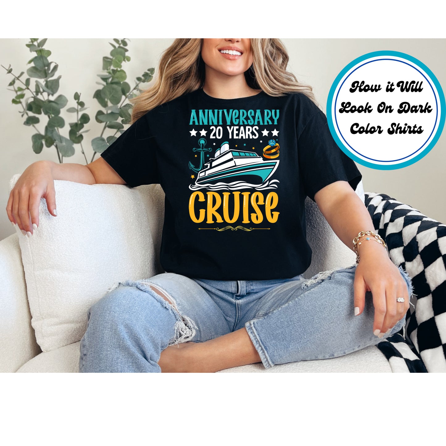 Cruise DTF Transfer Iron On Heat Transfer - Ready to Press, 20 Year Anniversary Cruise DTF Transfer 8352