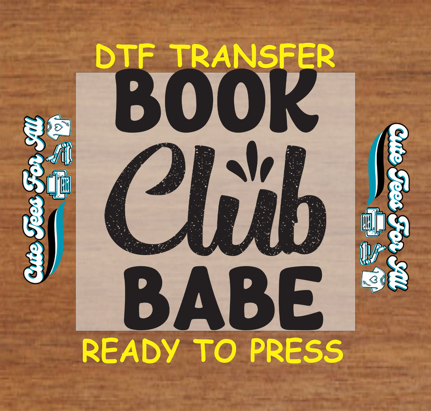 Book Club Babe text in bold retro font with decorative accents.