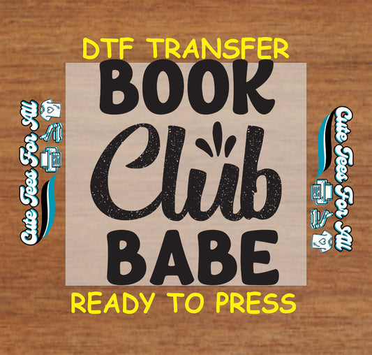 Book Club Babe text in bold retro font with decorative accents.
