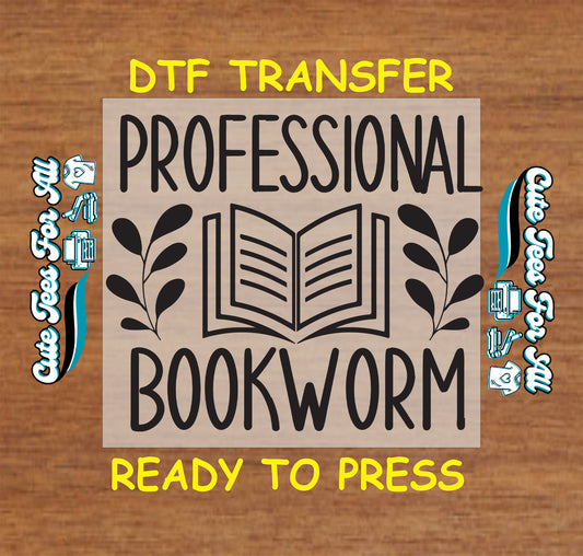 Open book with leaves and text “Professional Bookworm” in bold black lettering.