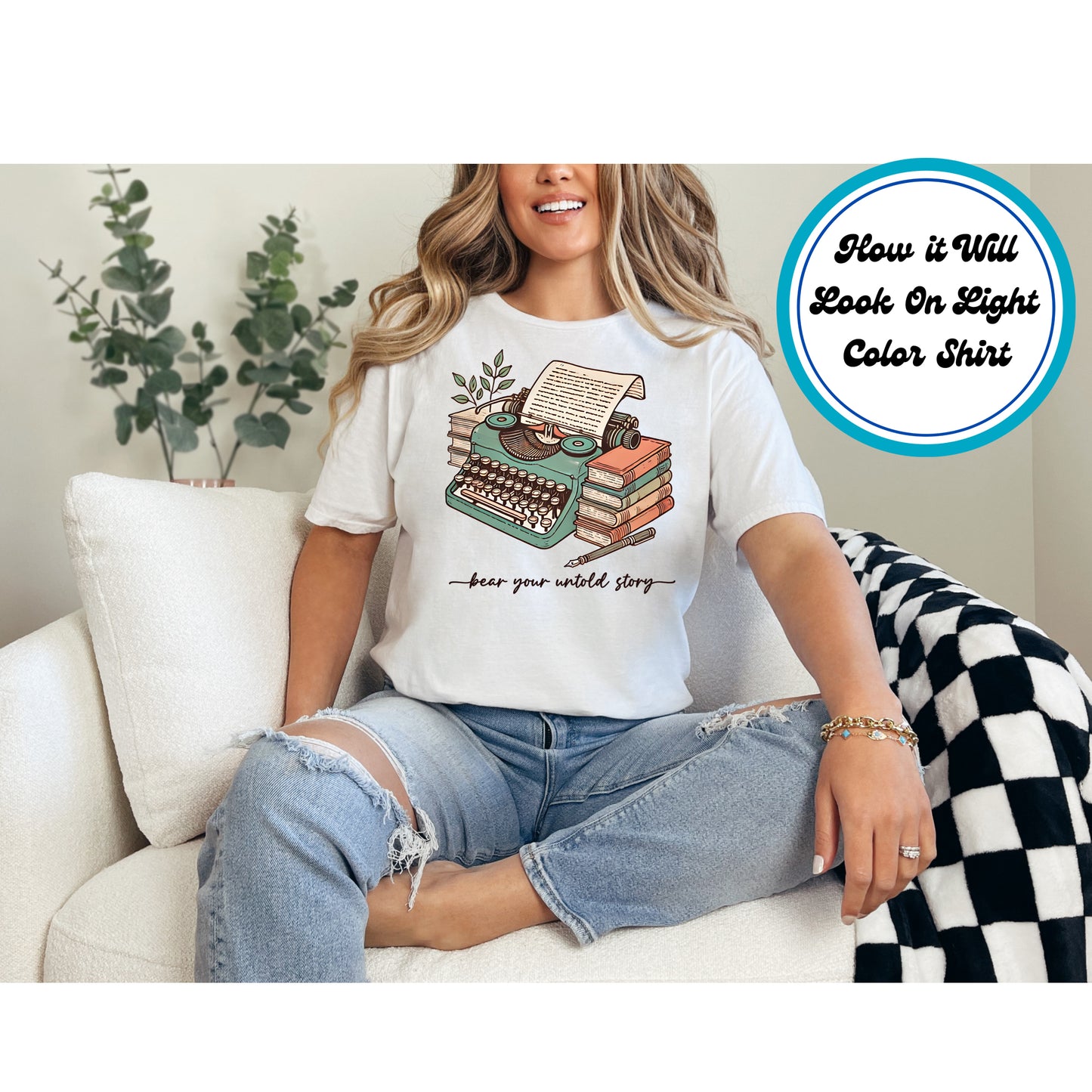 Book Lover DTF Transfer Iron On Heat Transfer - Ready to Press, Bear Your Untold Story DTF Transfer 8534