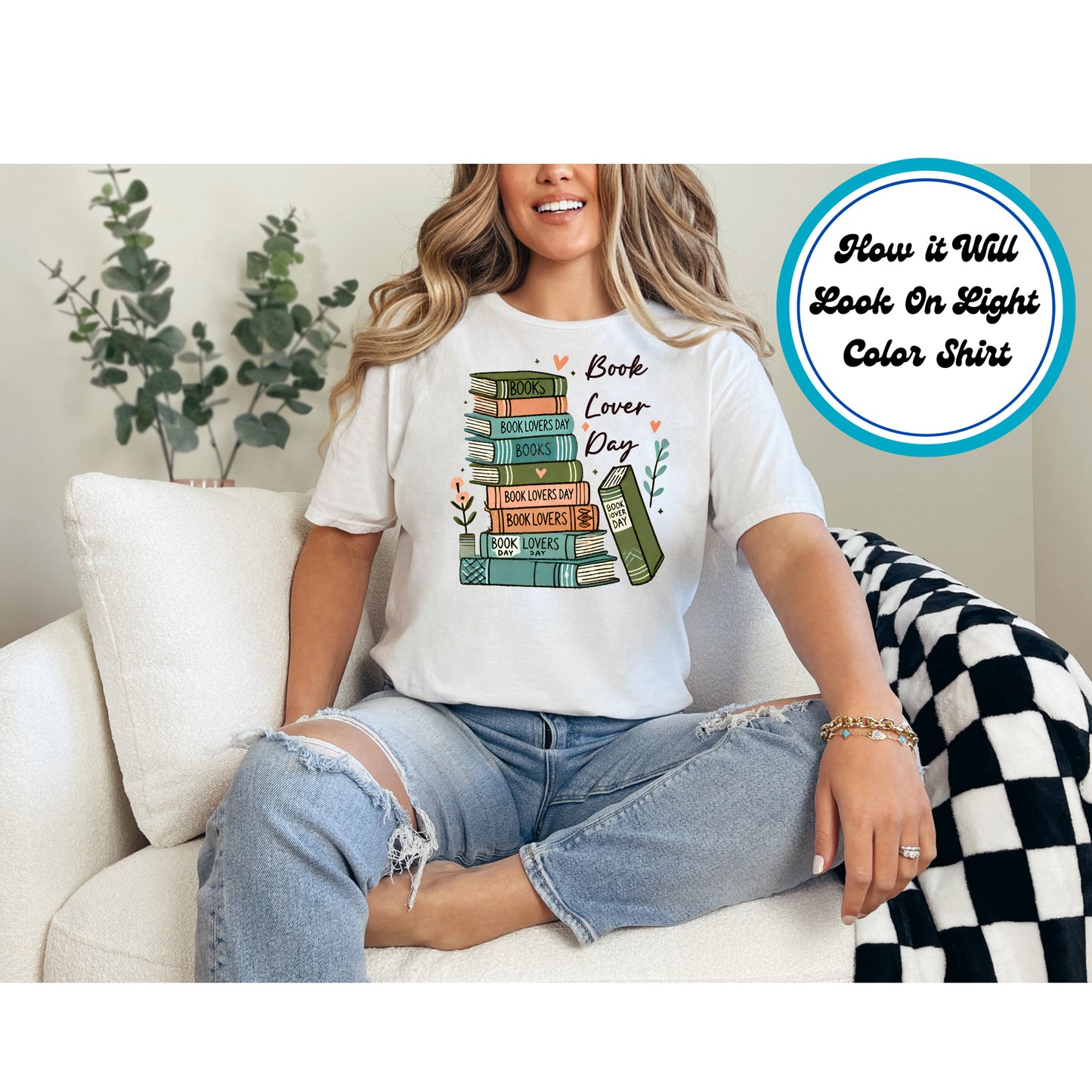 Book Lover DTF Transfer Iron On Heat Transfer - Ready to Press, Book Lover Day DTF Transfer 8546