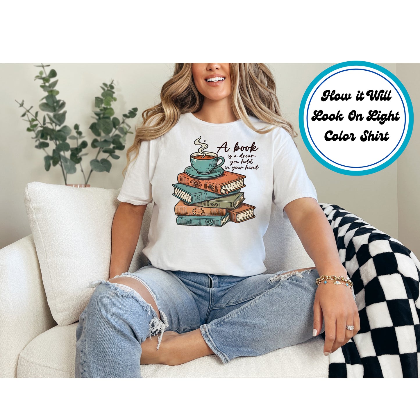 Book Lover DTF Transfer Iron On Heat Transfer - Ready to Press, A Book Is a Dream You Hold DTF Transfer 8554