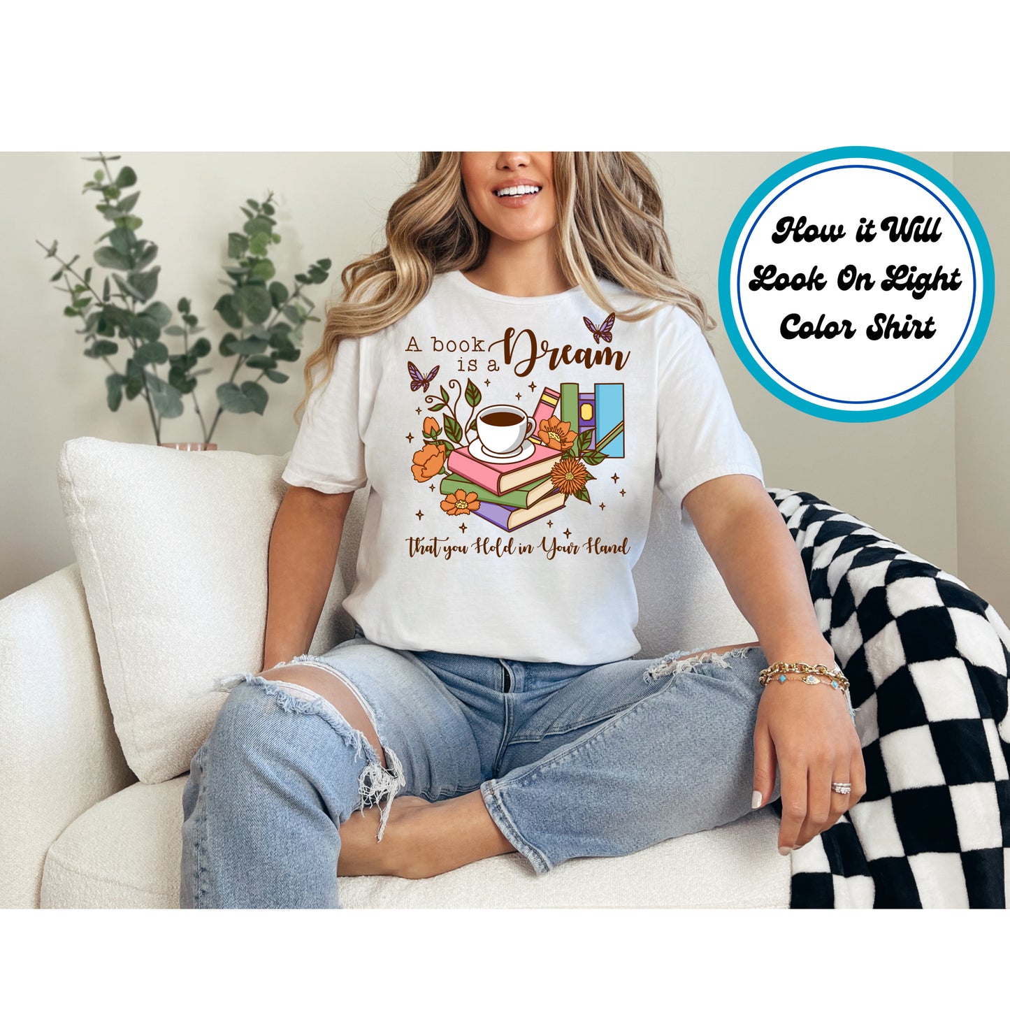 Book Lover DTF Transfer Iron On Heat Transfer - Ready to Press, A Book Is a Dream You Hold DTF Transfer 8558