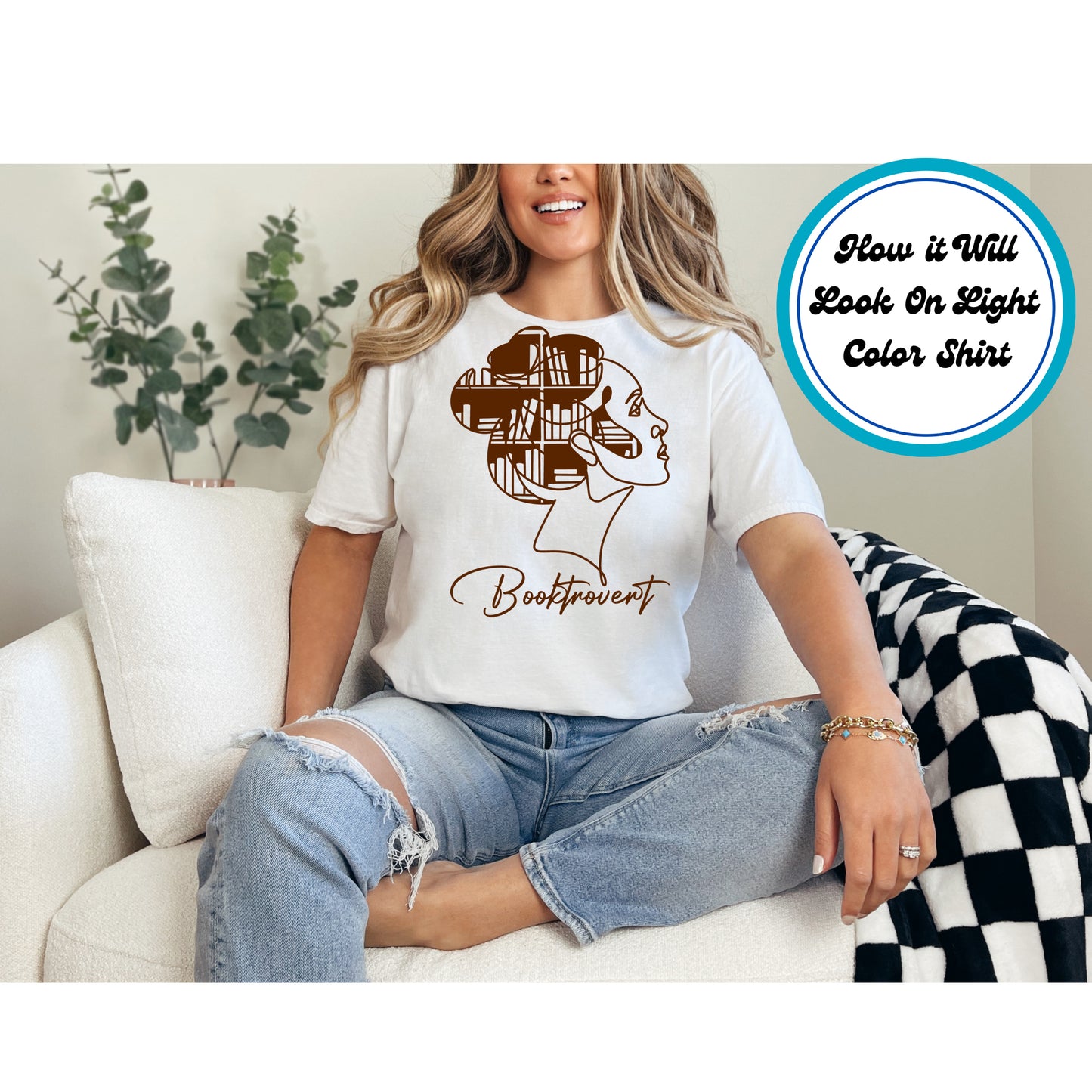 Book Lover DTF Transfer Iron On Heat Transfer - Ready to Press, Booktrovert DTF Transfer 8569