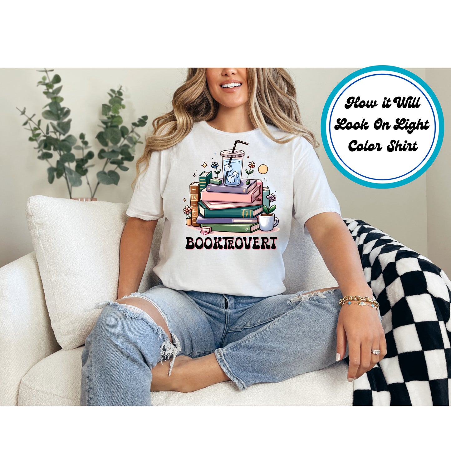 Book Lover DTF Transfer Iron On Heat Transfer - Ready to Press, Booktrovert DTF Transfer 8592