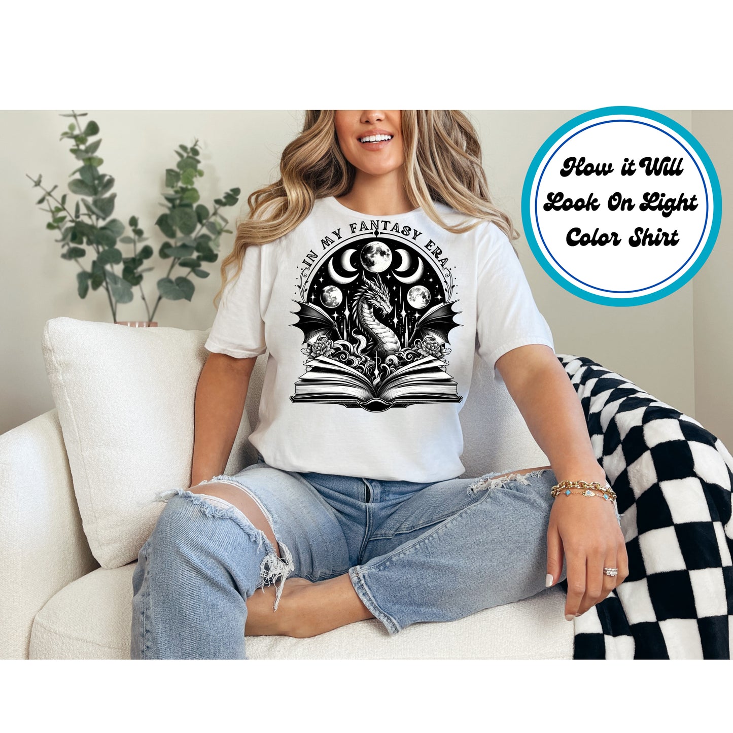 Book Lover DTF Transfer Iron On Heat Transfer - Ready to Press, In My Fantasy Era DTF Transfer 8681