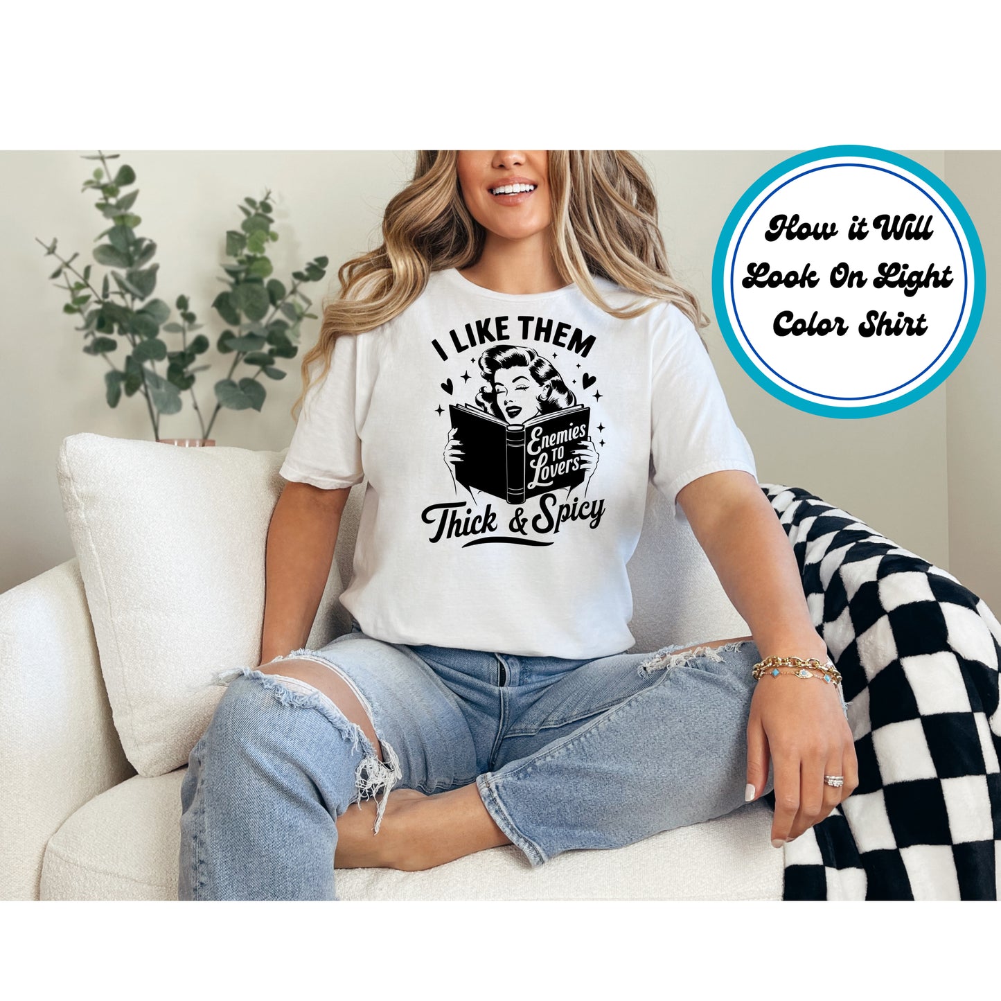 Book Lover DTF Transfer Iron On Heat Transfer - Ready to Press, I Like Them Thick & Spicy DTF Transfer 8713