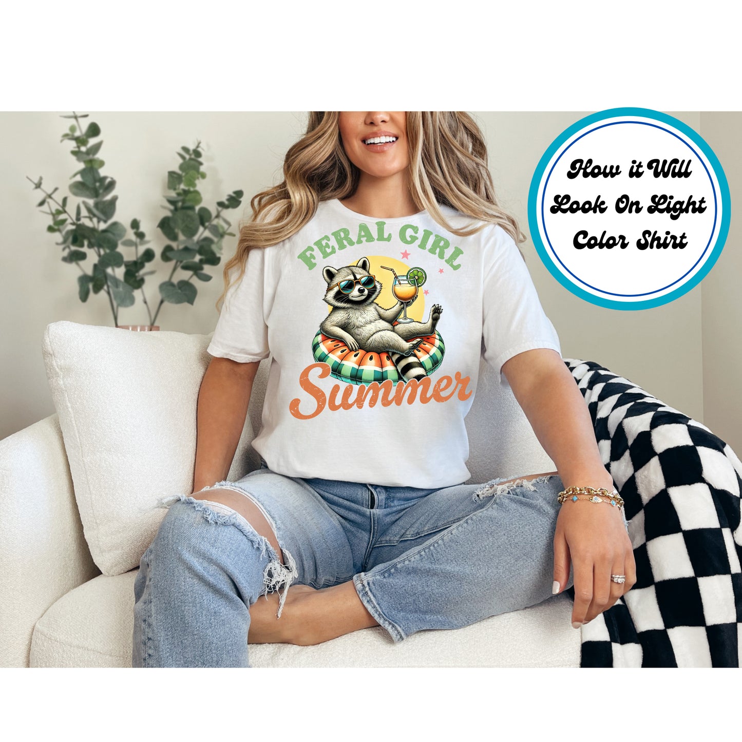 Summer DTF Transfer Iron On Heat Transfer - Ready to Press, Feral Girl Summer DTF Transfer 8782